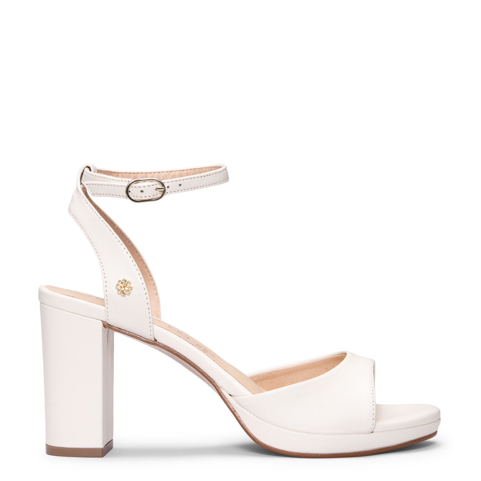 DALIDA - WHITE Slingback block heel sandals