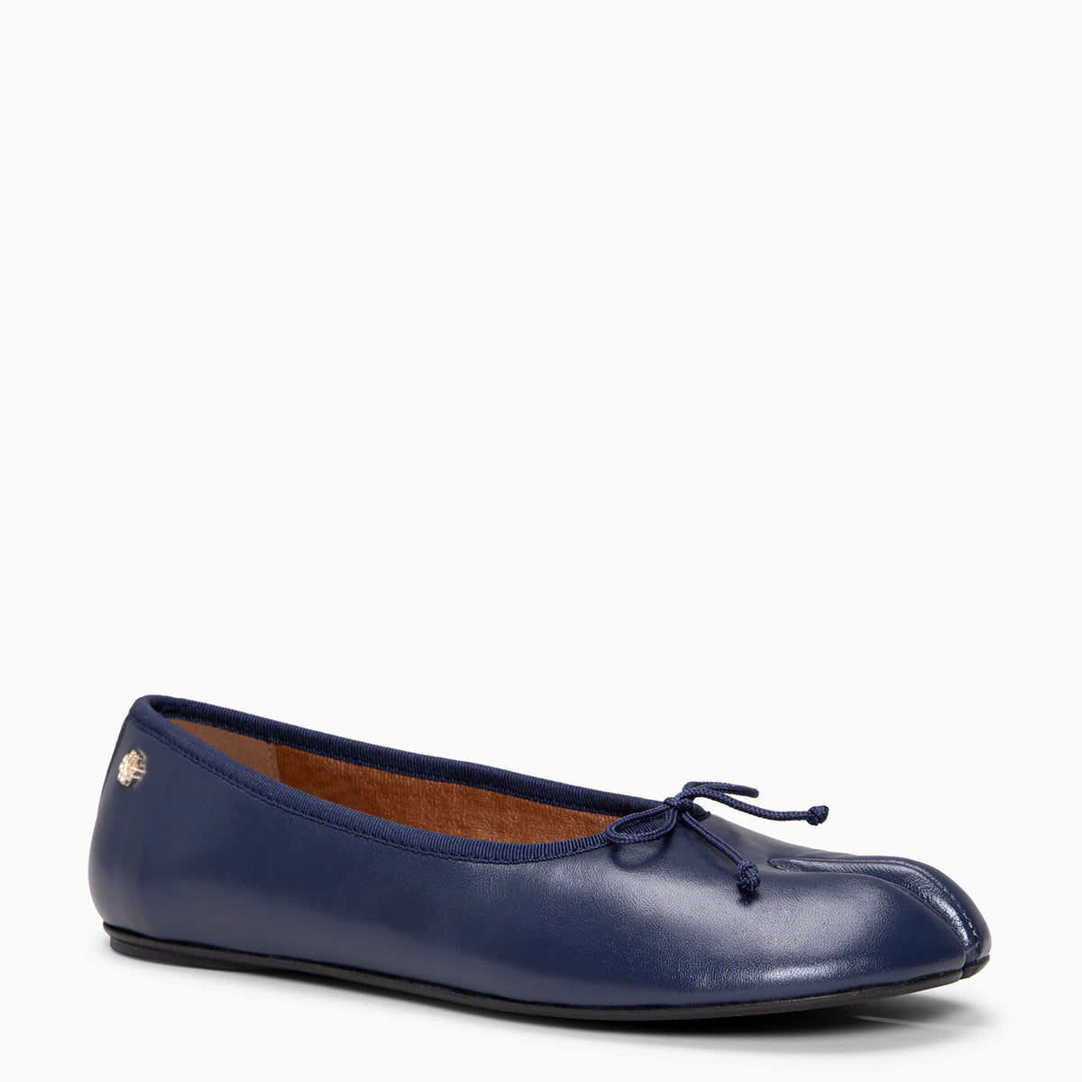AMAYA - Ballerines Tabi Ultra Confort en cuir BLEU MARINE