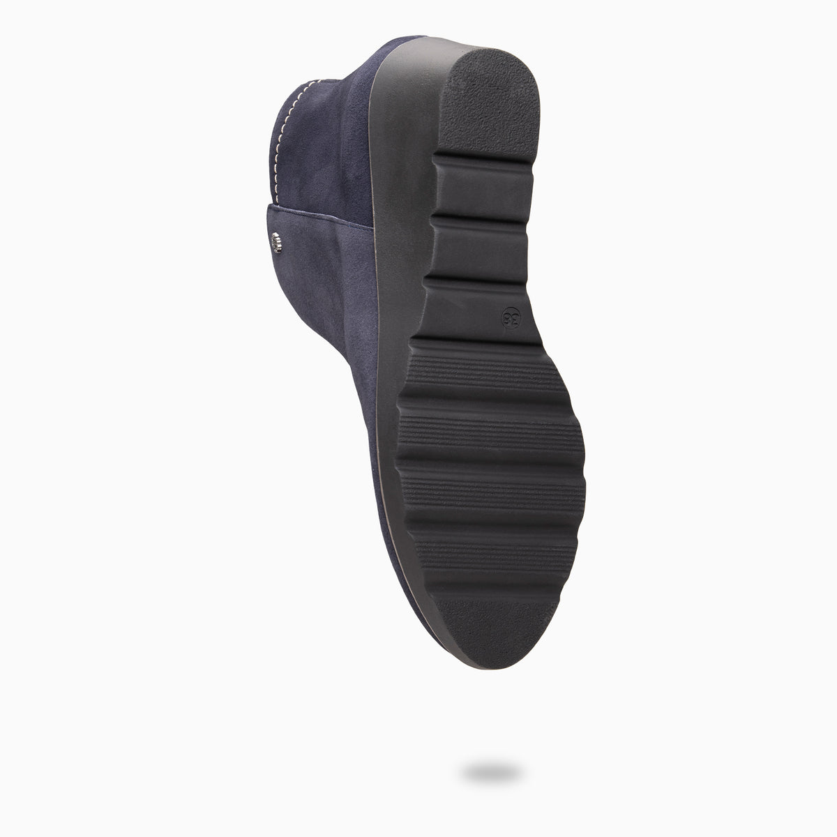 LULEA - NAVY Water-repellent suede wedge ankle boots