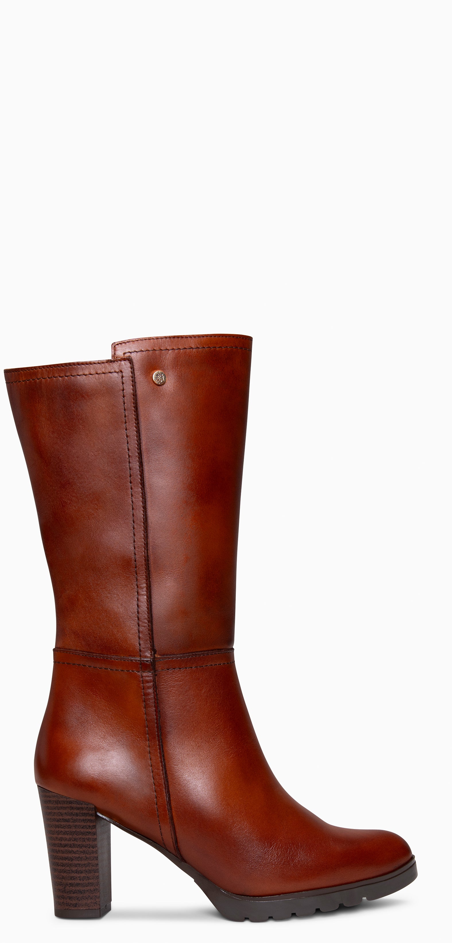 ARIANA XL - Botas de tacón y plataforma altas de piel MARRON - miMaO ®