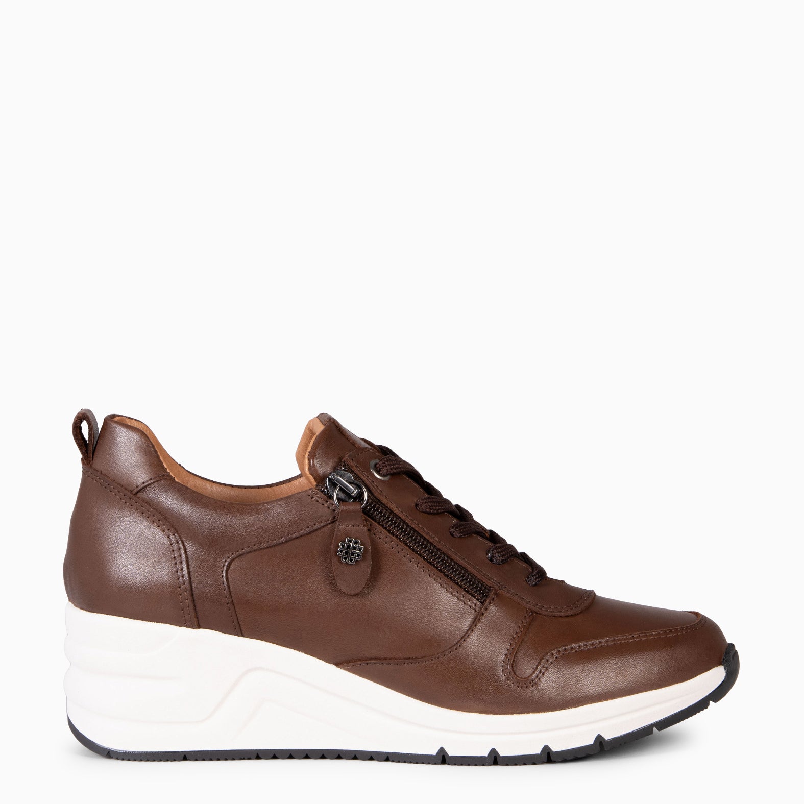 NIMES – Zapatillas deportivas con adorno cremallera MARRON - miMaO ®