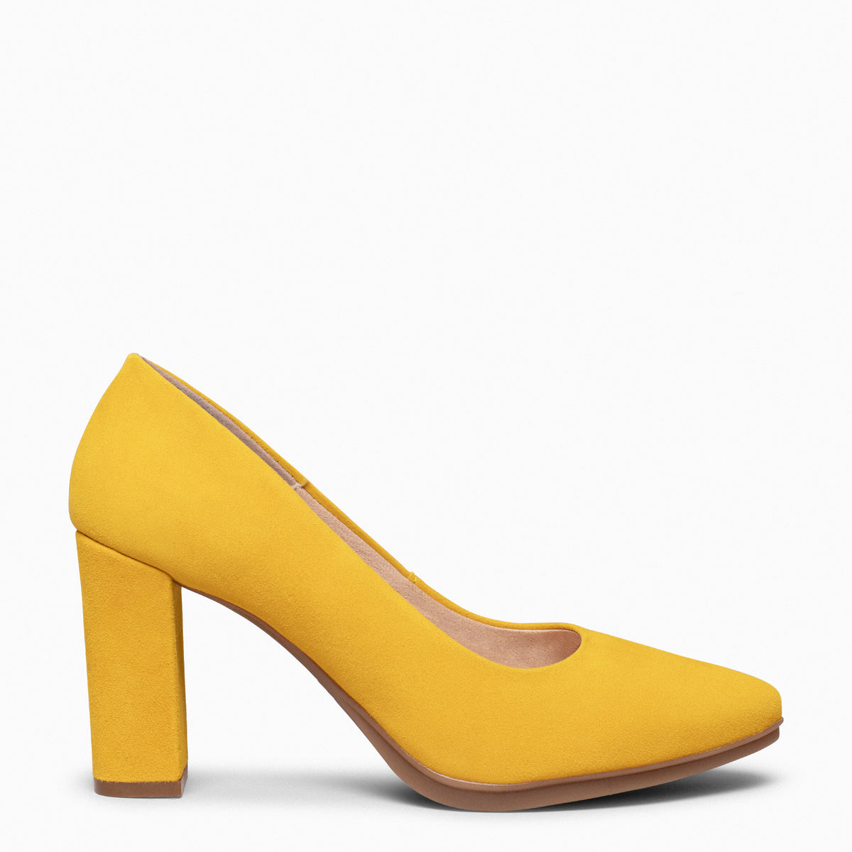 URBAN – Zapatos de tacón alto de ante AMARILLO