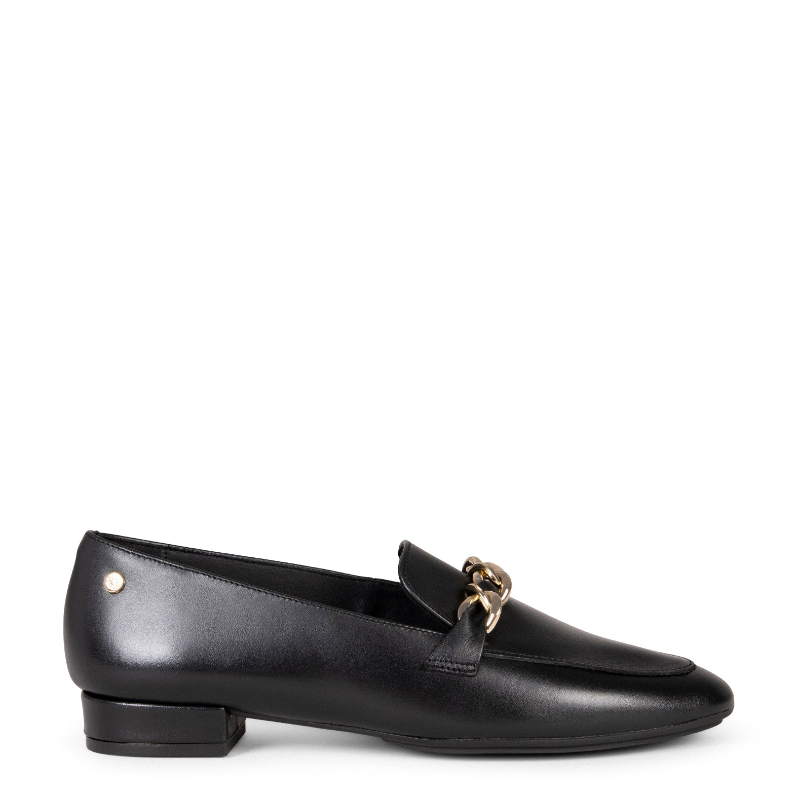 CHAIN – Mocasines planos NEGRO con adorno metalizado - miMaO ®