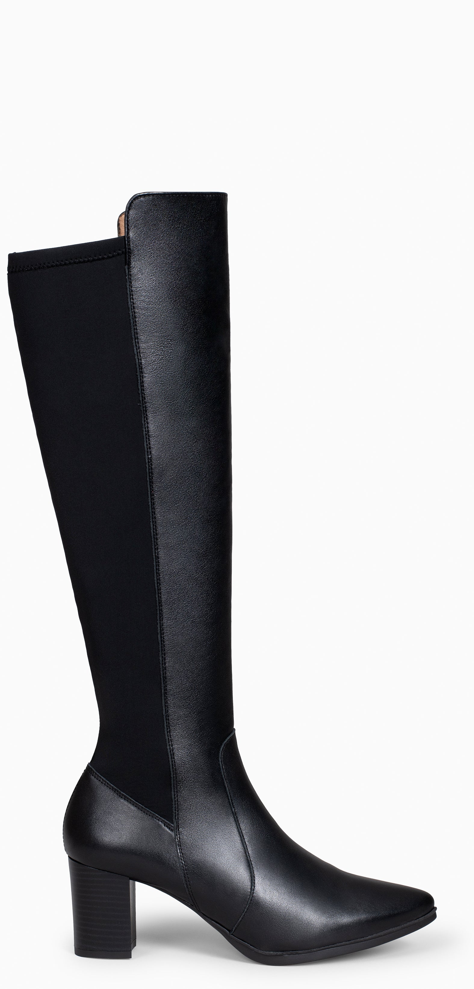 SUNSET – Botas de Tacón Elásticas NEGRO Napa