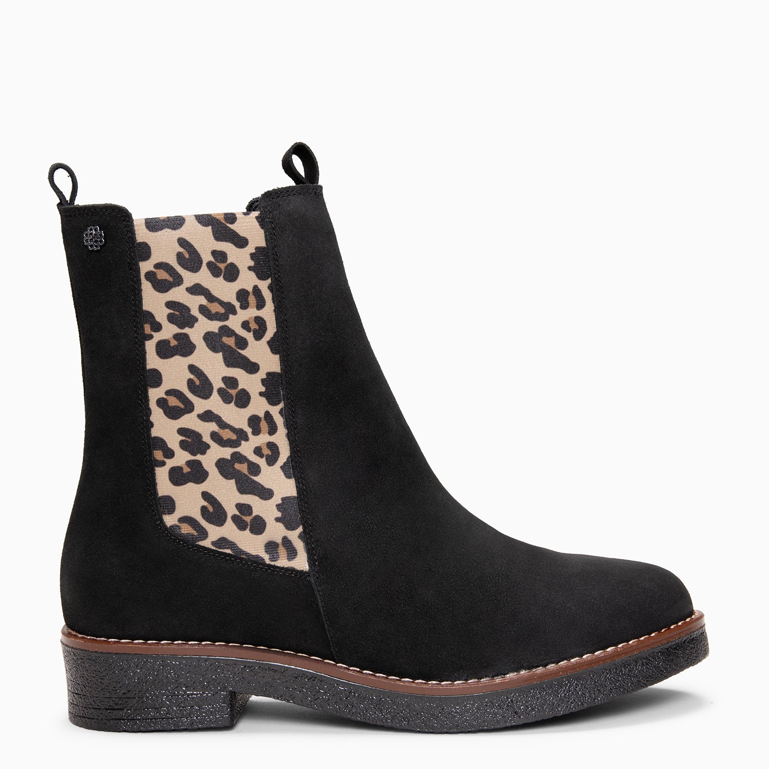 PORTLAND – Botines Chelsea de piel NEGRO LEOPARDO - miMaO ®