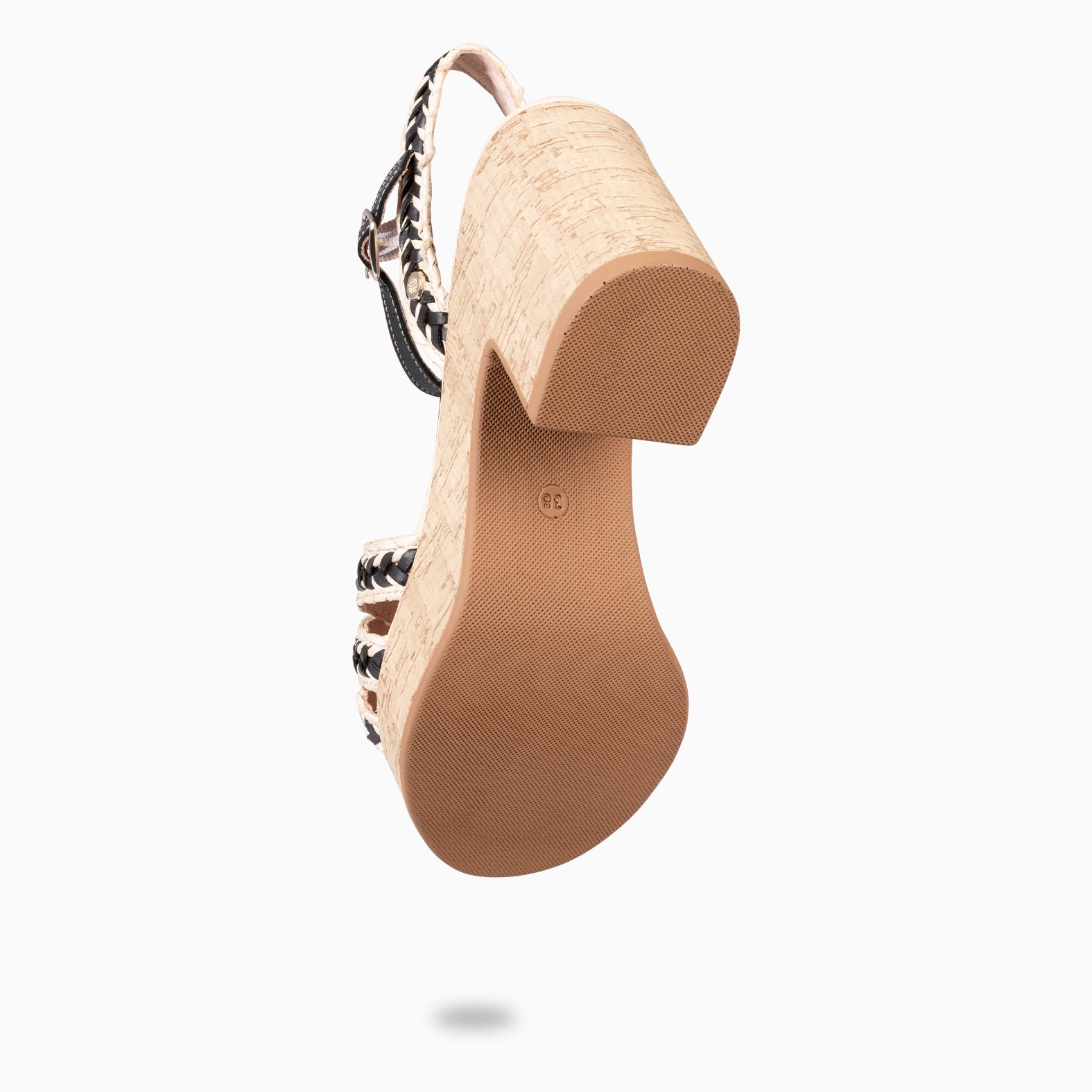 FLORA - BLACK CASUAL SANDALS WITH HIGH HEELS