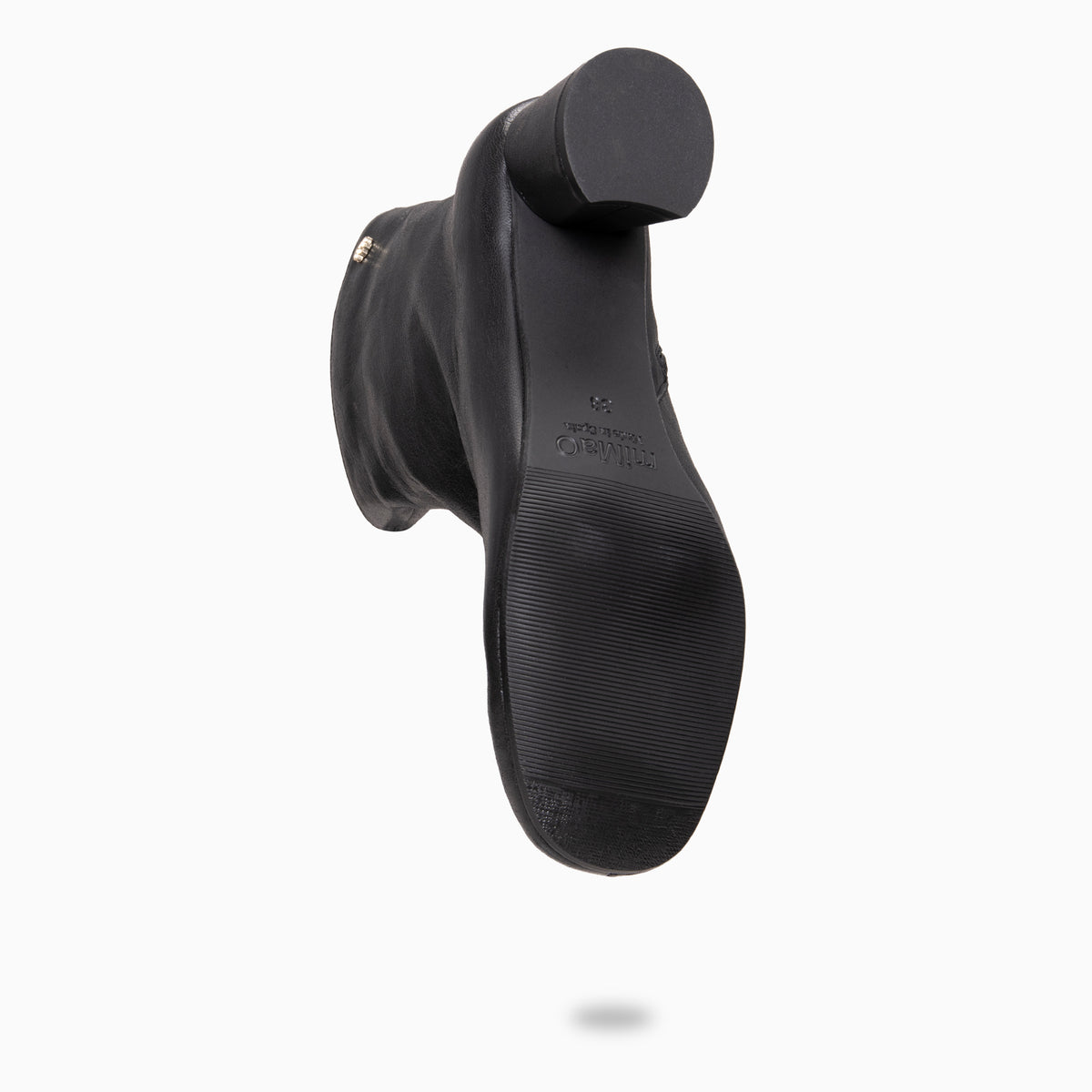 RUBI - Botines de tacón de piel NEGRO