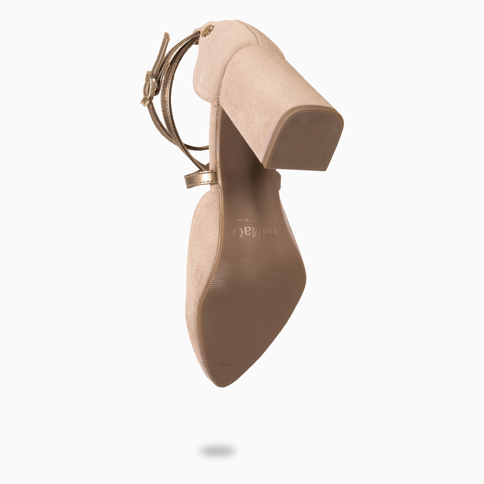 ARIEL - Zapato de tacón ancho BEIGE METAL