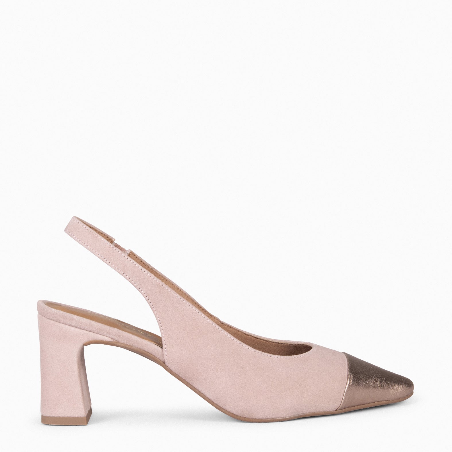 DIANA - Zapato NUDE con puntera PLATINO - miMaO ®