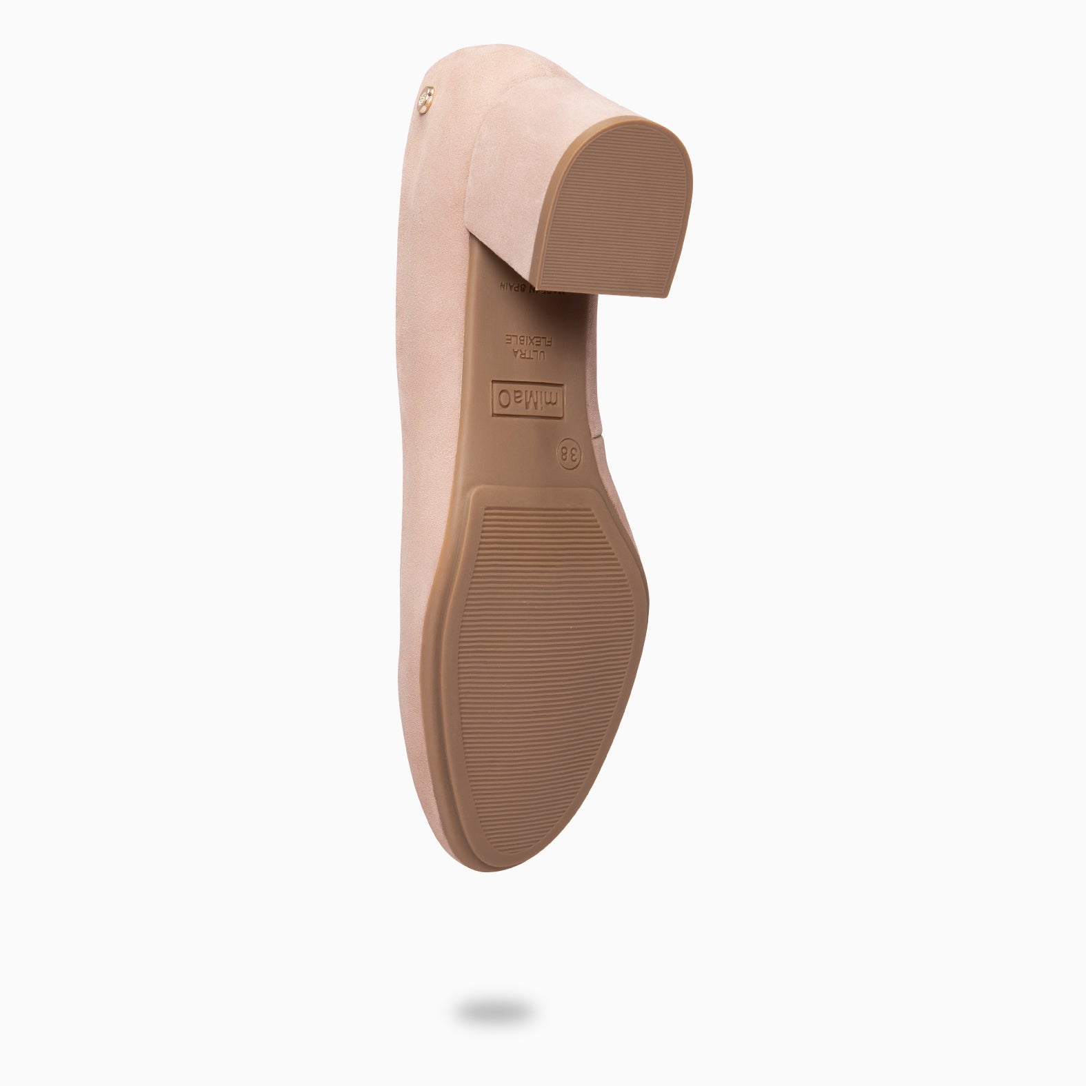 URBAN REDONDO - Zapatos de tacón bajo de ante en NUDE - miMaO ®