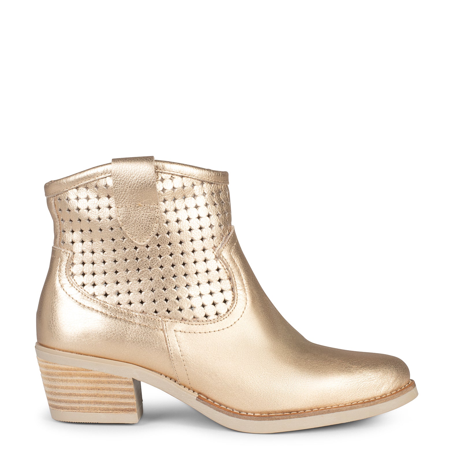 HOUSTON – Botines cowboy con tacón DORADO