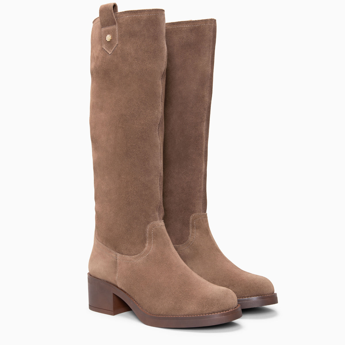 MONA - Botas altas de tacón de medio TAUPE