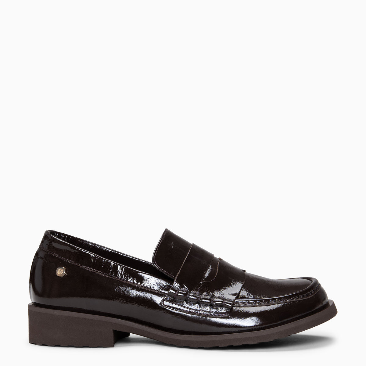 HARVARD - Mocassins pour pieds larges en cuir vernis CAMEL