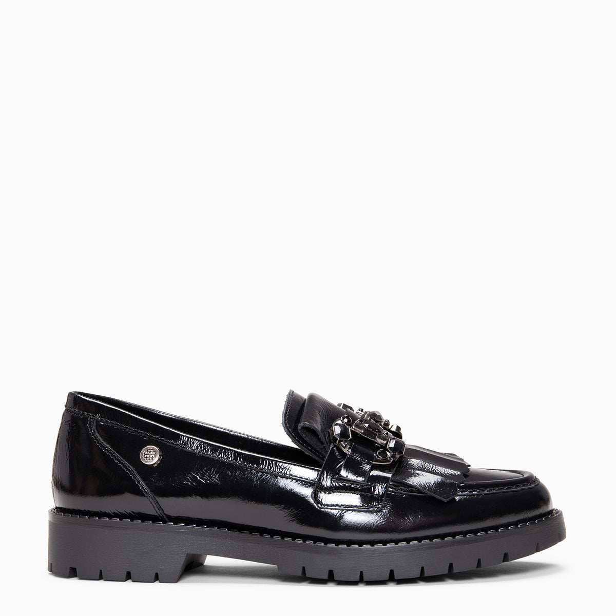 RABEN - Mocasín con suela track NEGRO