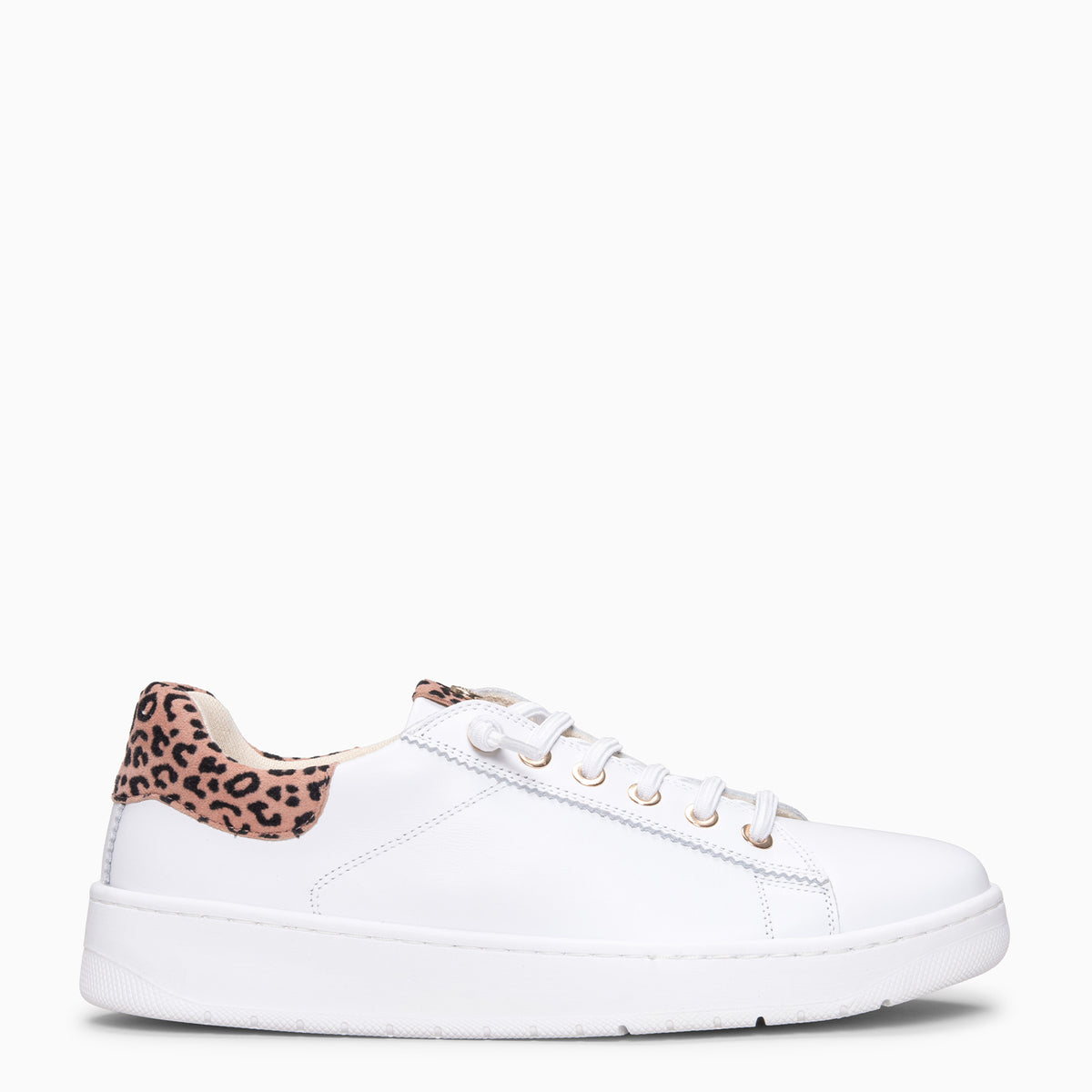 NANTES - Zapatillas de piel ROSA BLANCO