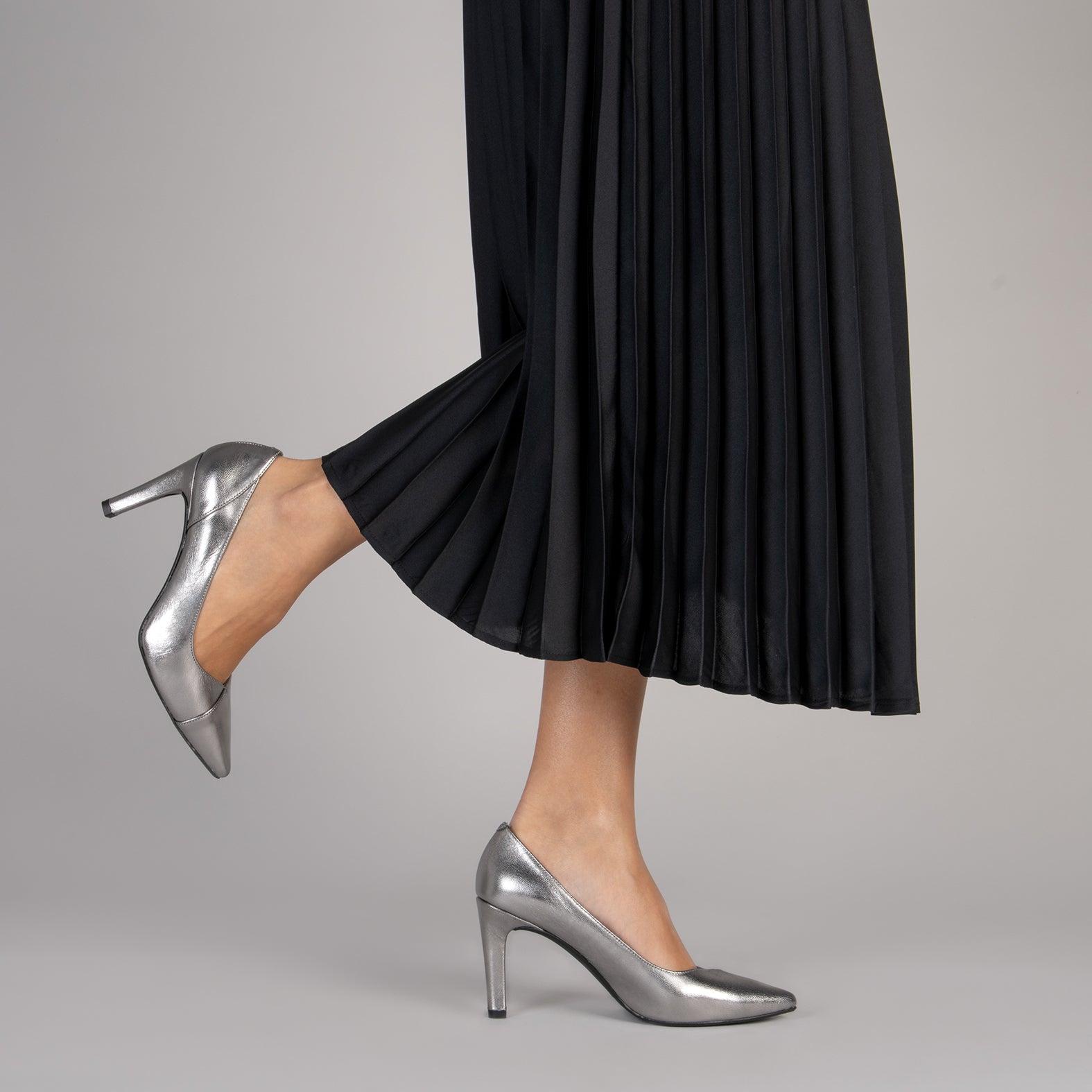 GLAM - Zapatos elegantes de tacón alto PLATA - miMaO ®