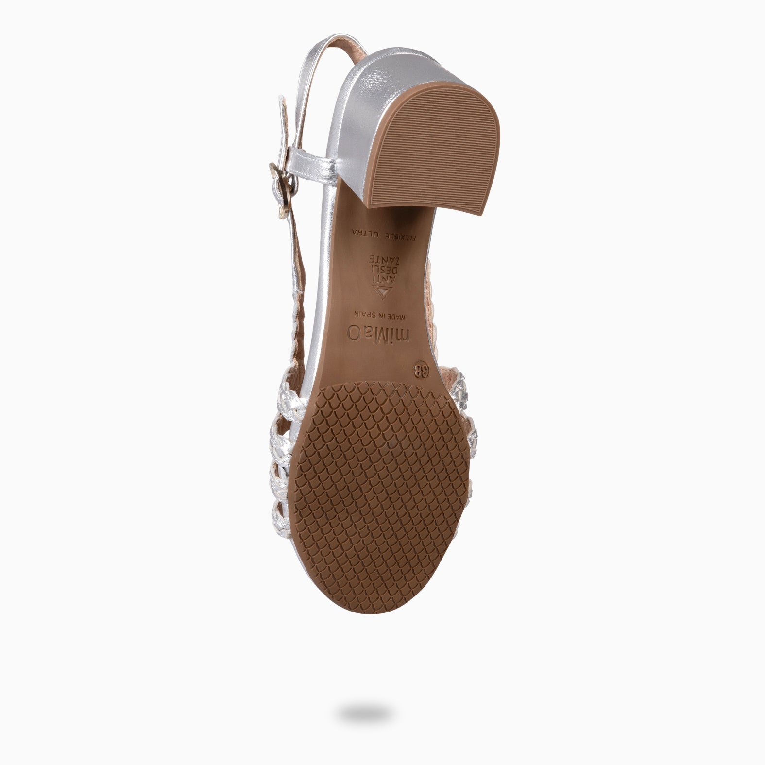 LINA - Sandalias de tacón ancho PLATA - miMaO ®