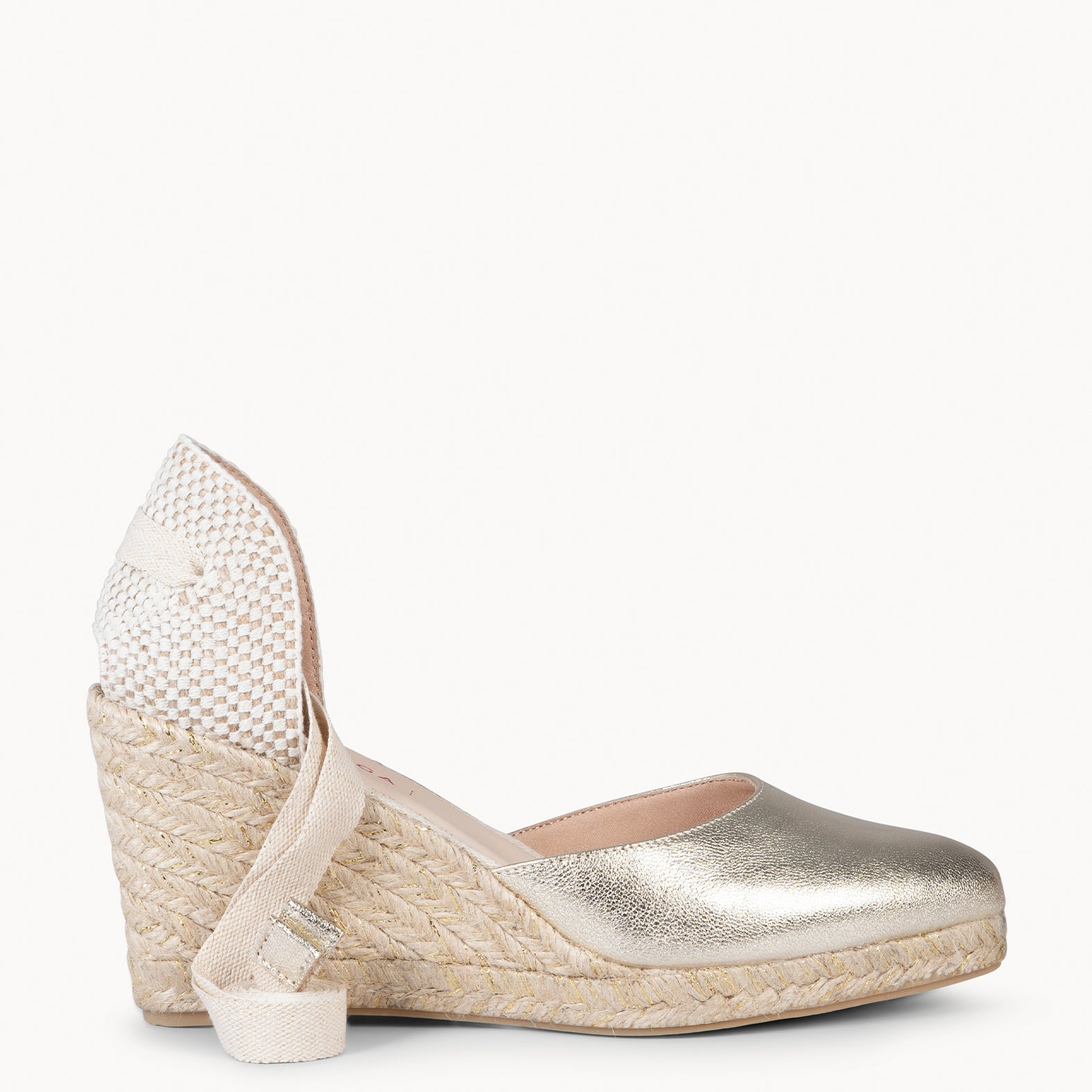 LÉONOR - Espadrilles à talon avec laçage OR
