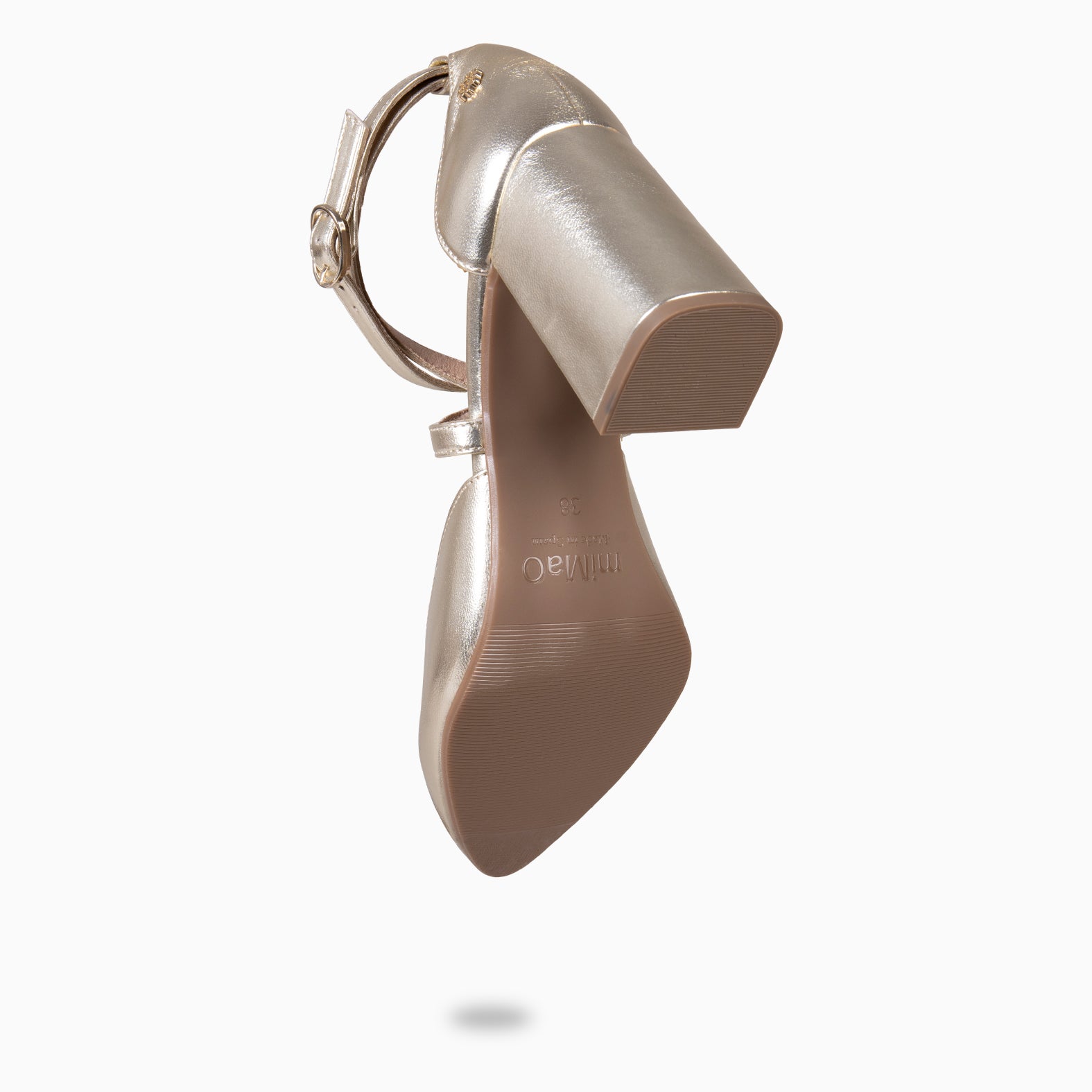 ARIEL - Zapato de tacón ancho PLATINO - miMaO ®