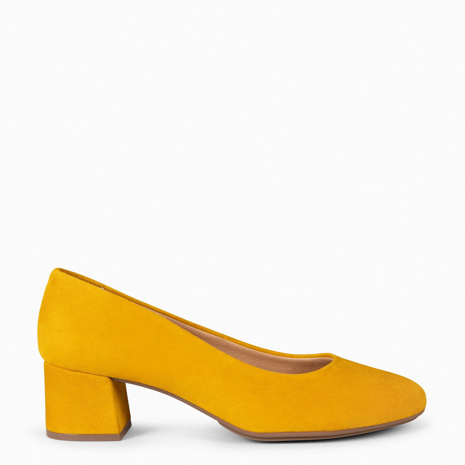 URBAN REDONDO - Zapatos de tacón bajo de ante MOSTAZA - miMaO ®