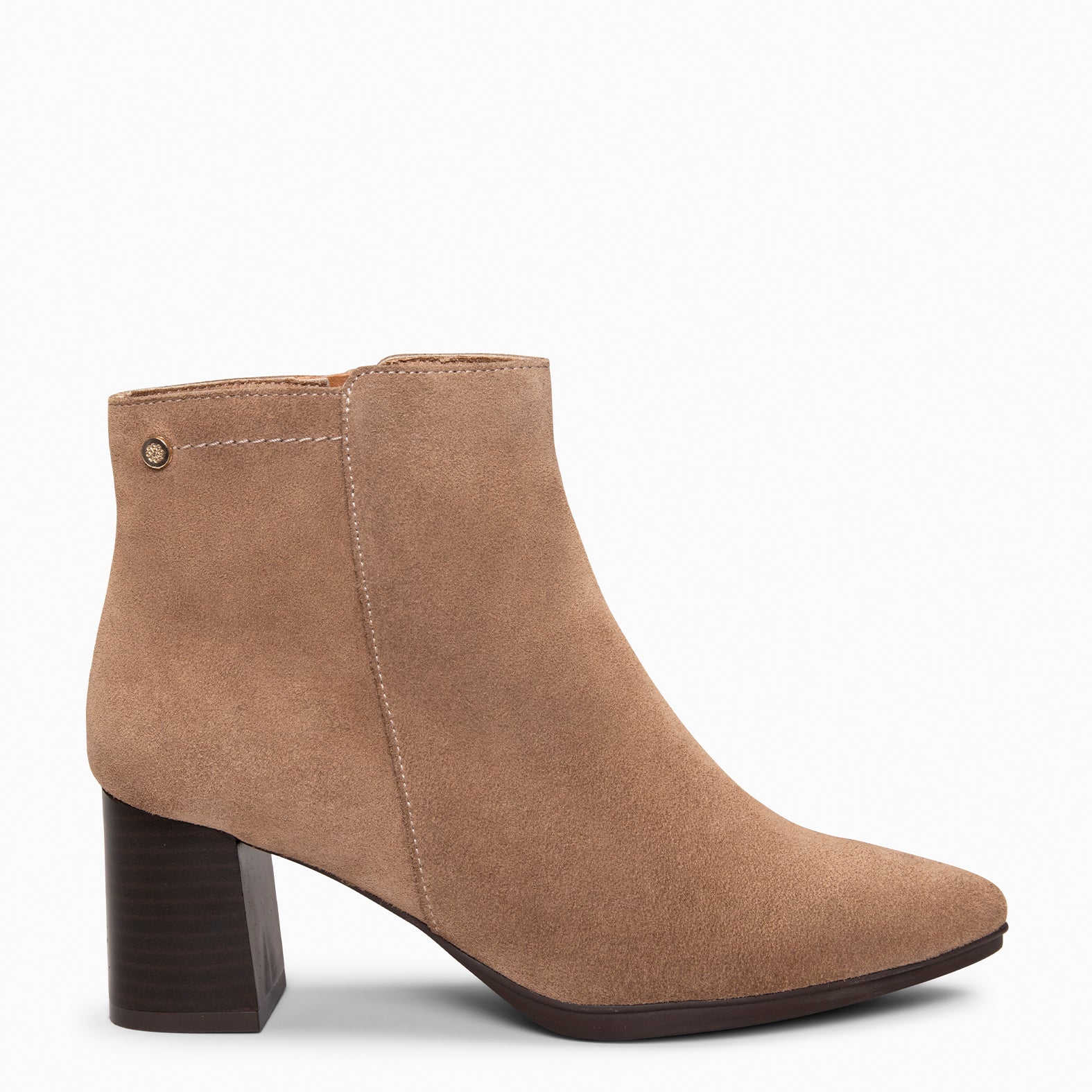 CITY - Botines de tacón ancho y punta fina TAUPE - miMaO ®