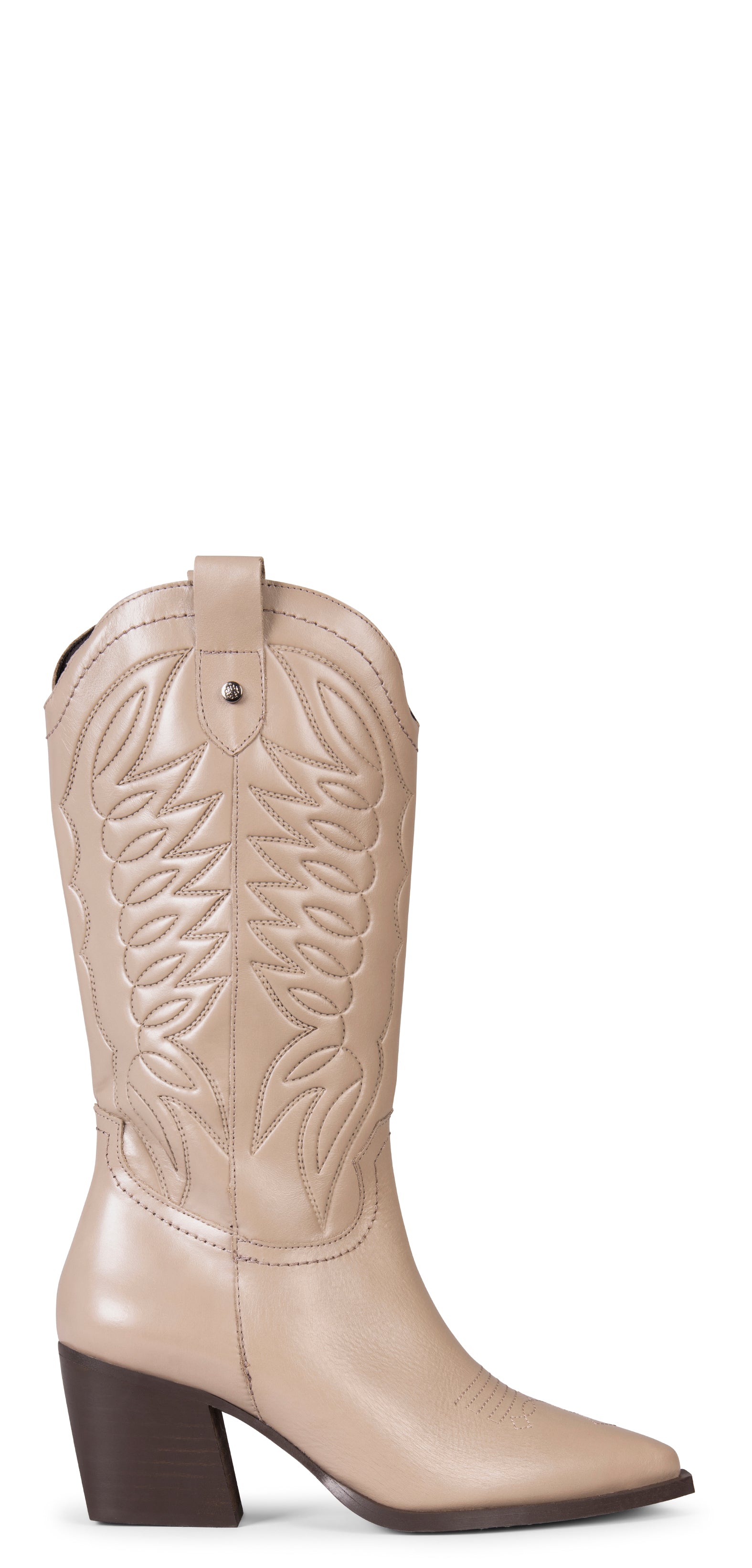 SALOON – Botas cowboy de piel bordada TAUPE - miMaO ®