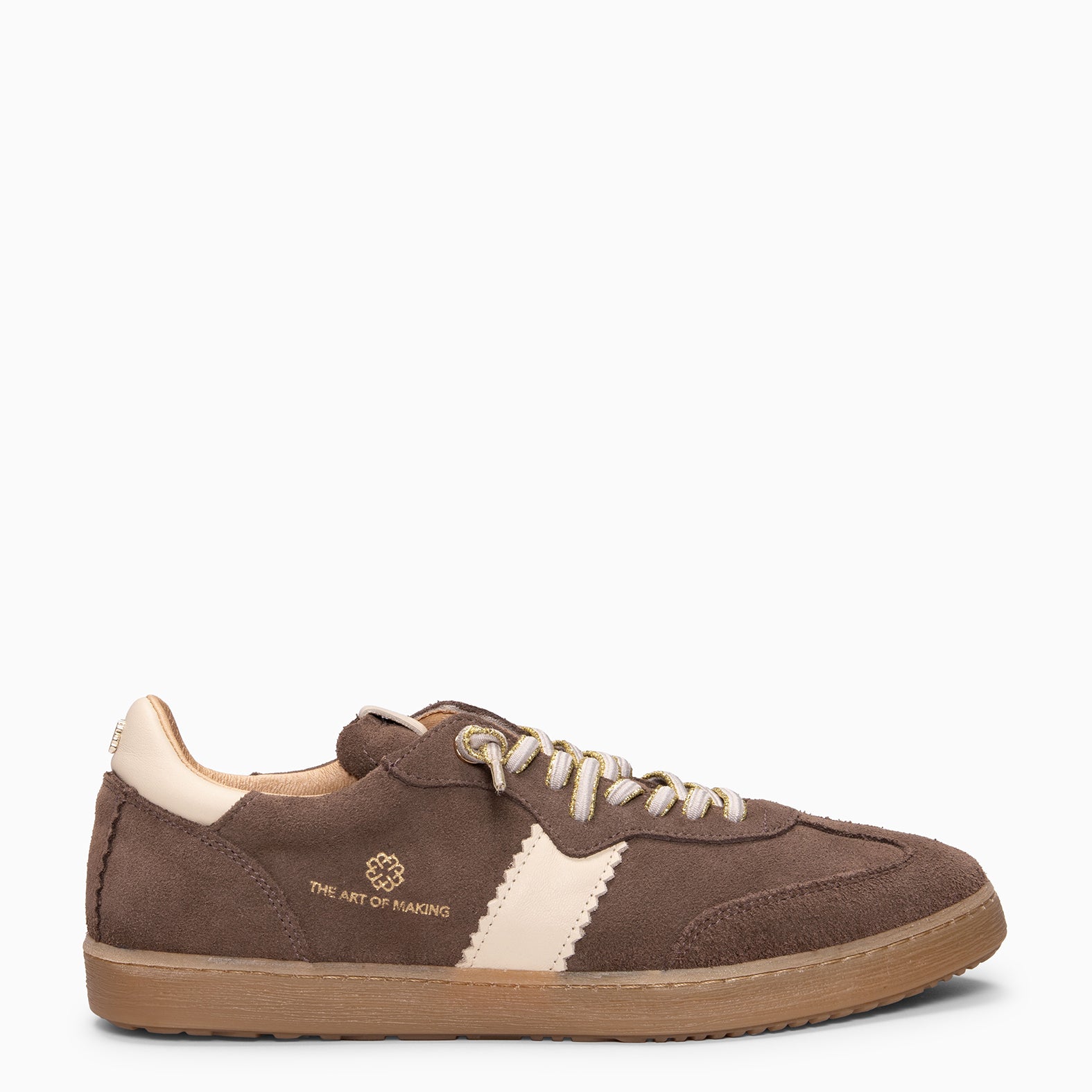 STÜDIO 01 - Baskets pour femme en daim TAUPE