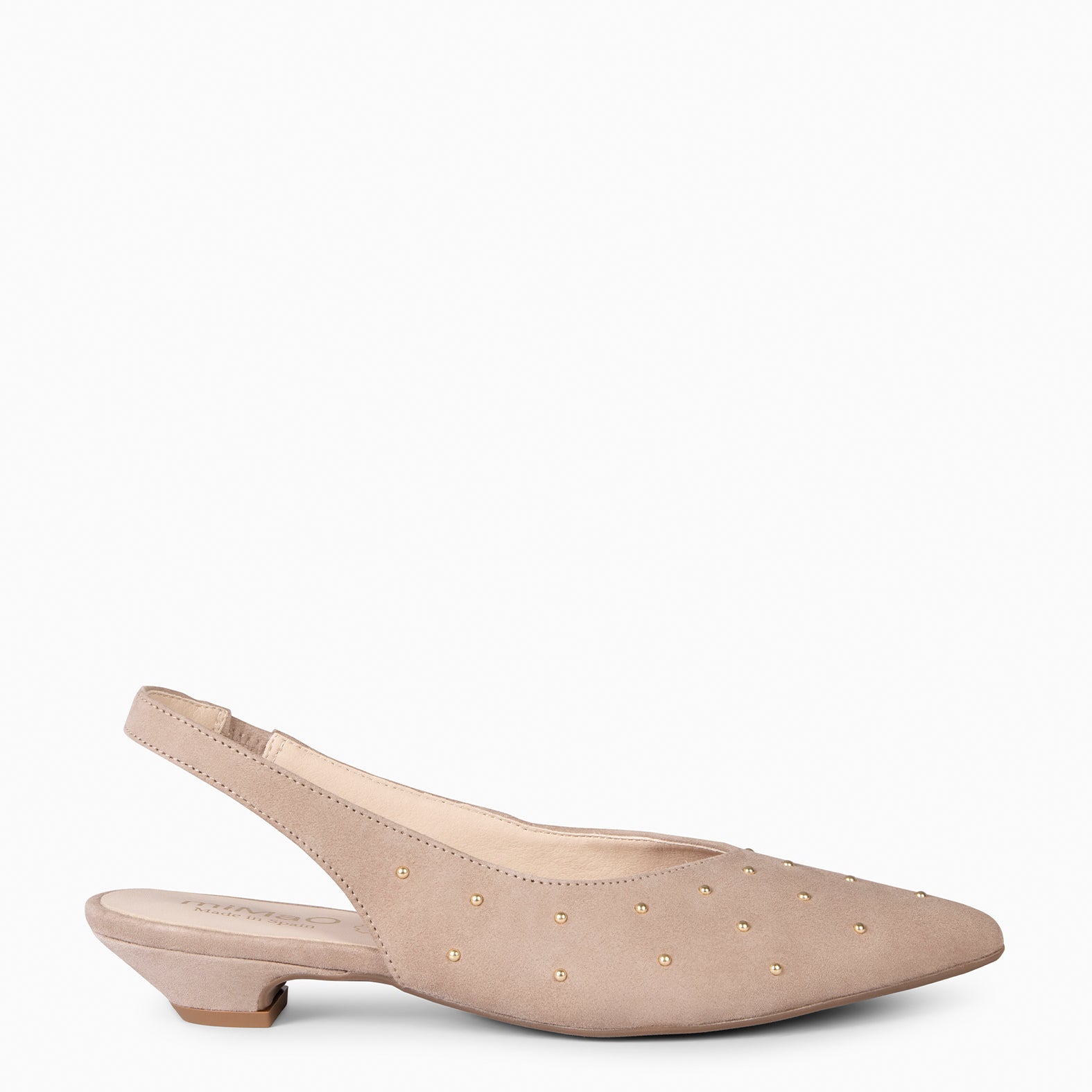 ORION – ZAPATOS BAJOS DESTALONADOS CON TACHAS TAUPE - miMaO ®