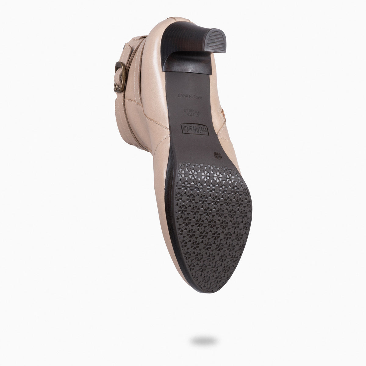 MILÁN – Botines de tacón y pulsera decorativa TAUPE