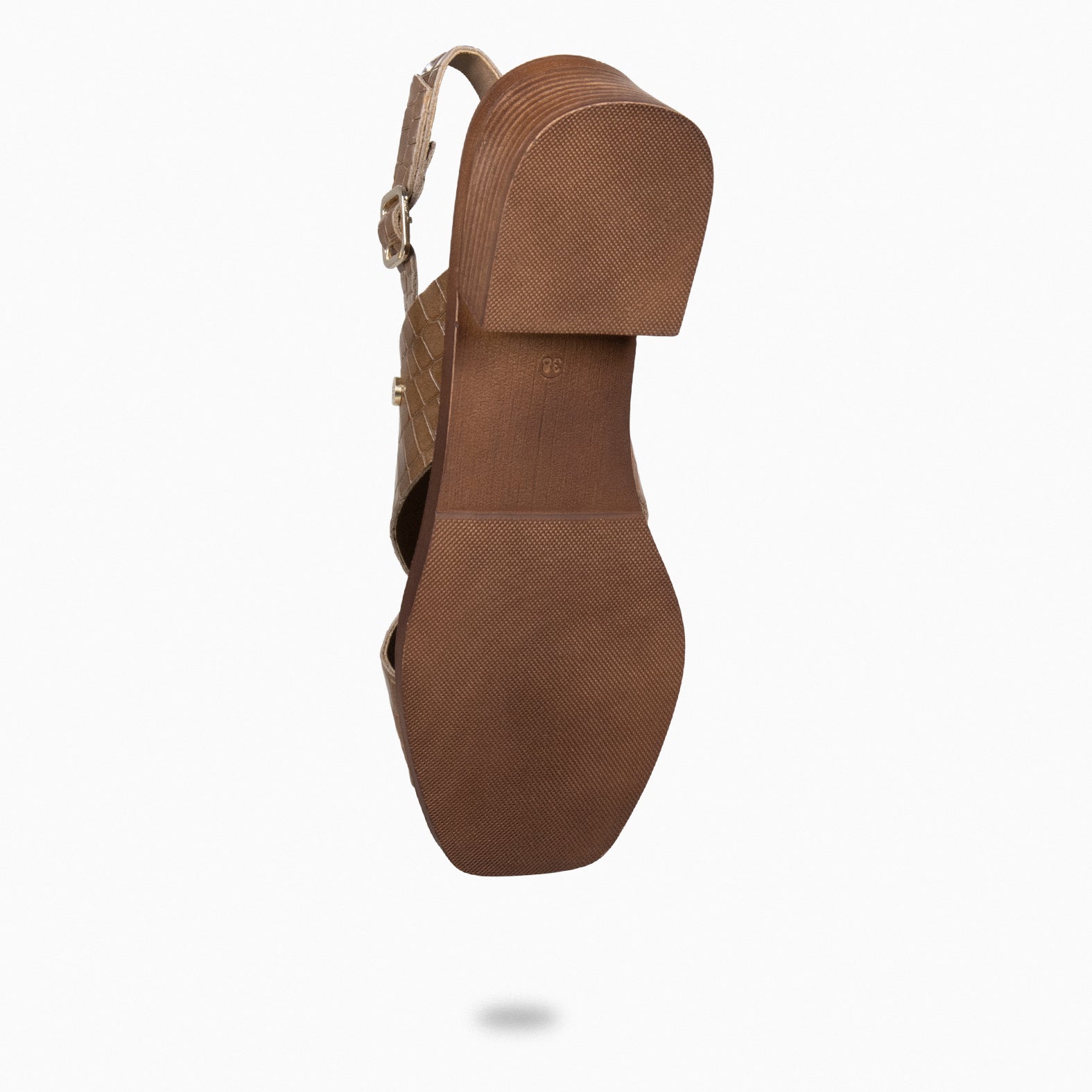 BETANIA - Sandalias planas de piel grabado coco TAUPE - miMaO ®
