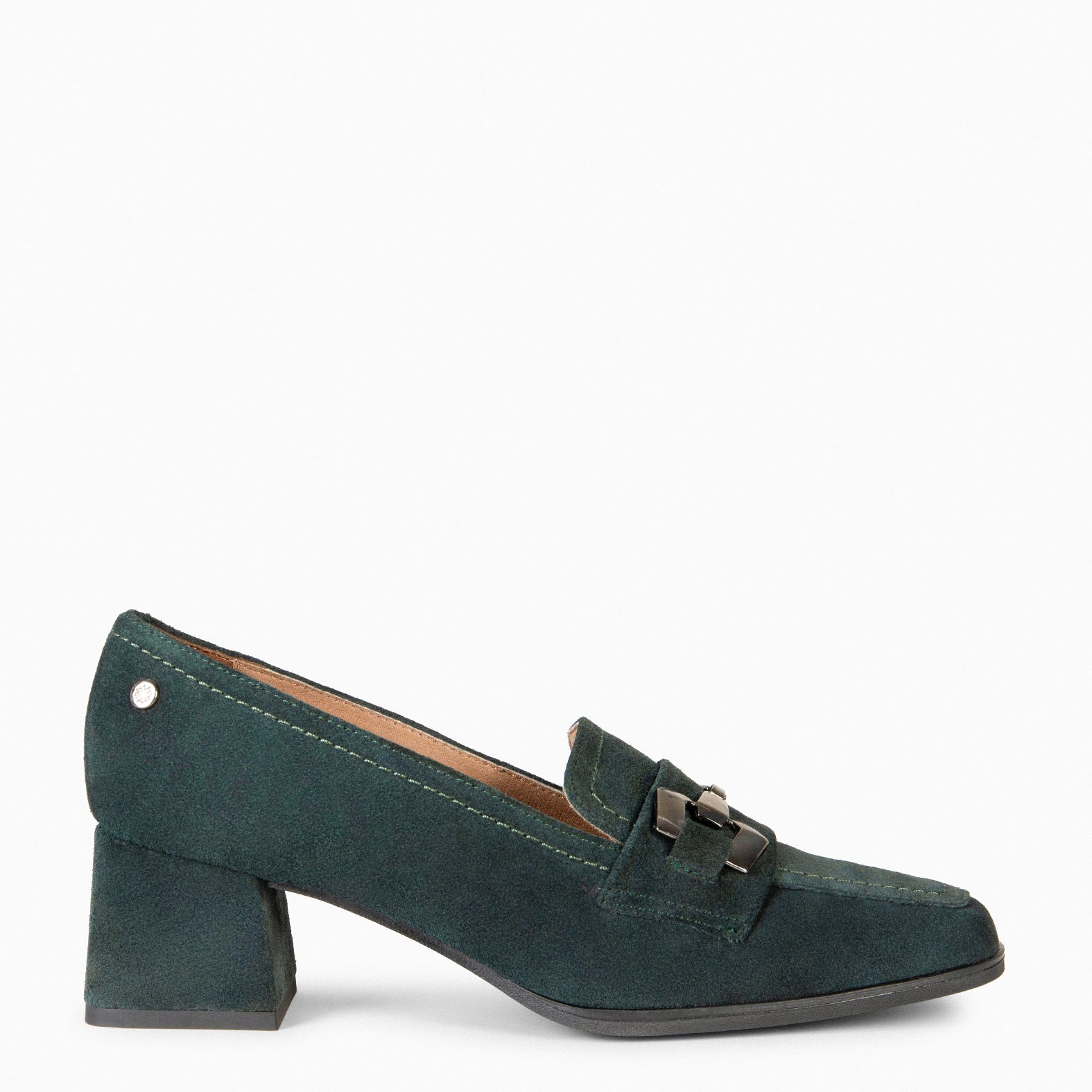 CAMILA – Mocasines de tacón ancho VERDEBOSQUE - miMaO ®