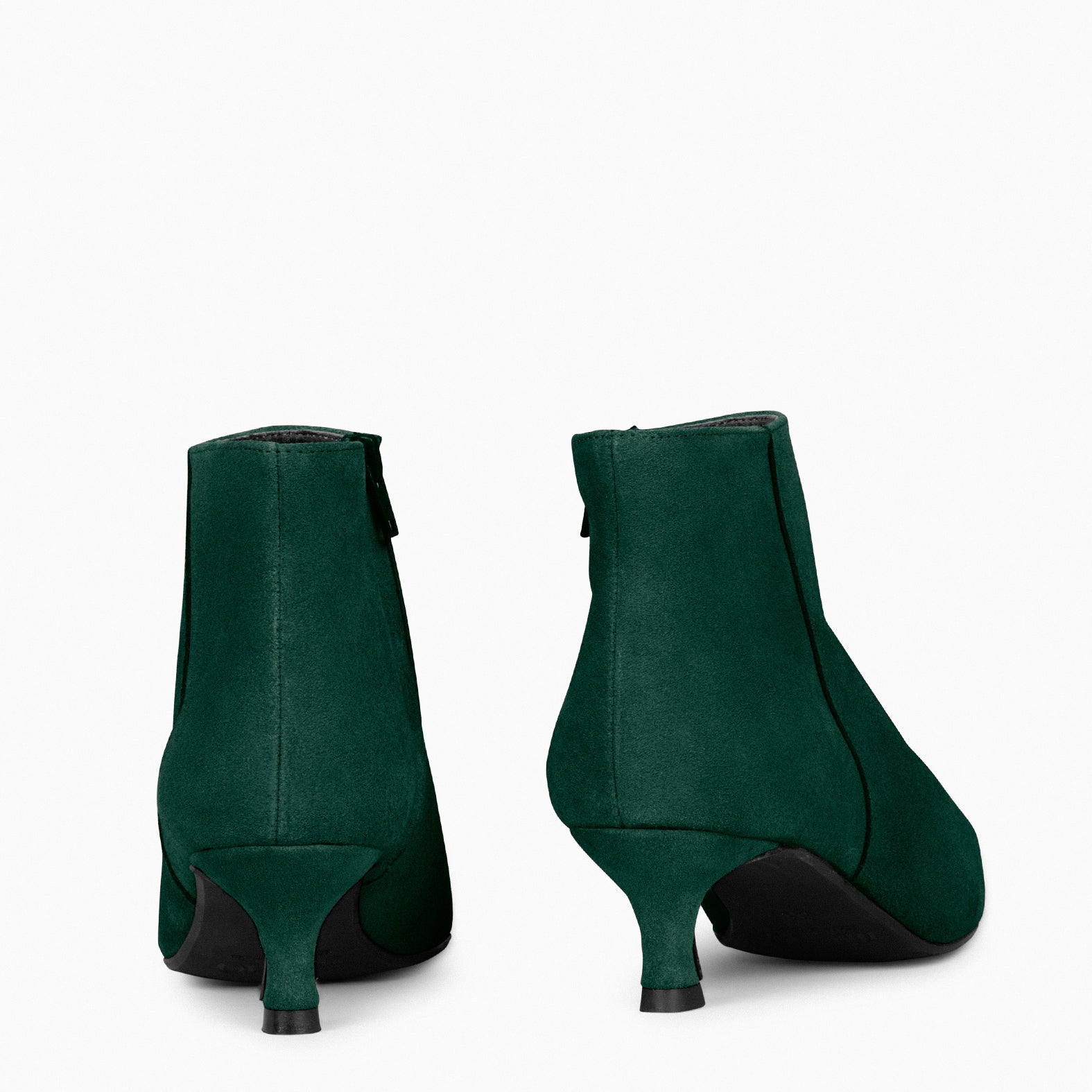 ROYAL - Botines tacón bajo VERDE serraje - miMaO ®