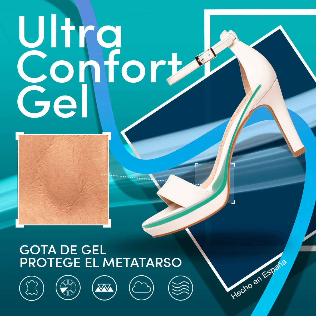 FIESTA - Sandalia con plataforma elegante GRIS AZULADO