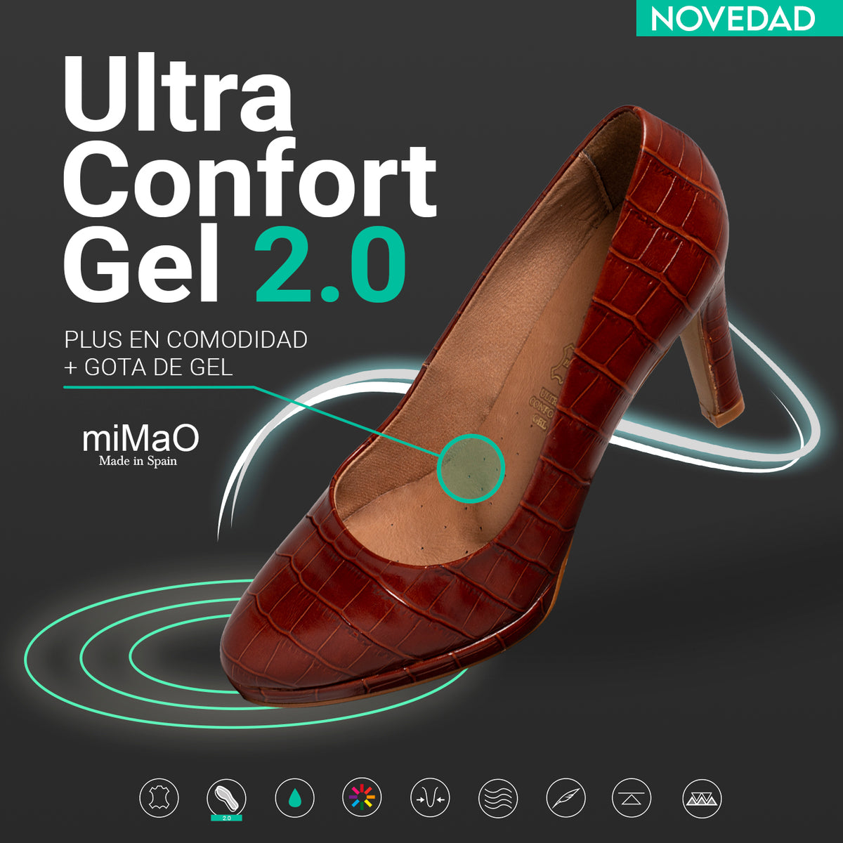 PLATAFORMA - Zapatos de tacón fino estampado coco NEGRO