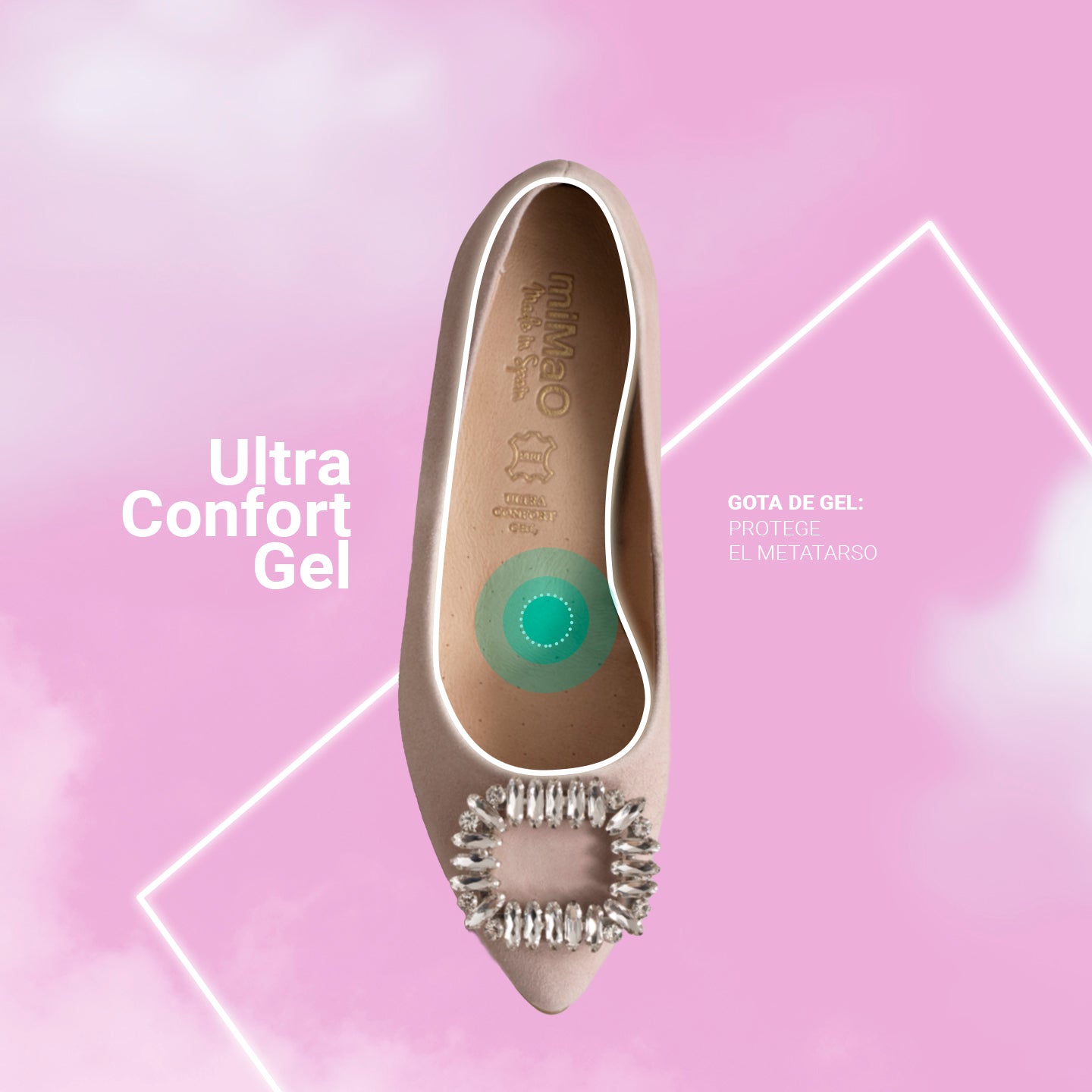 URBAN S CRISTAL Zapatos NUDE de tacón con pedrería