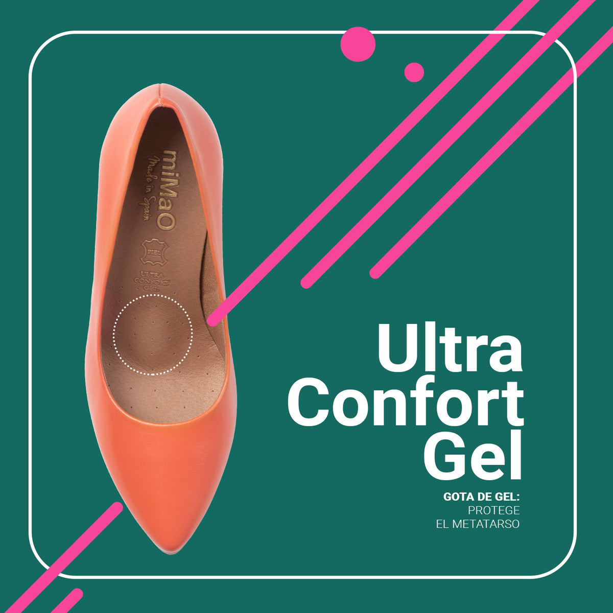 URBAN S SALON – Zapatos de tacón medio de napa VERDE BOTELLA