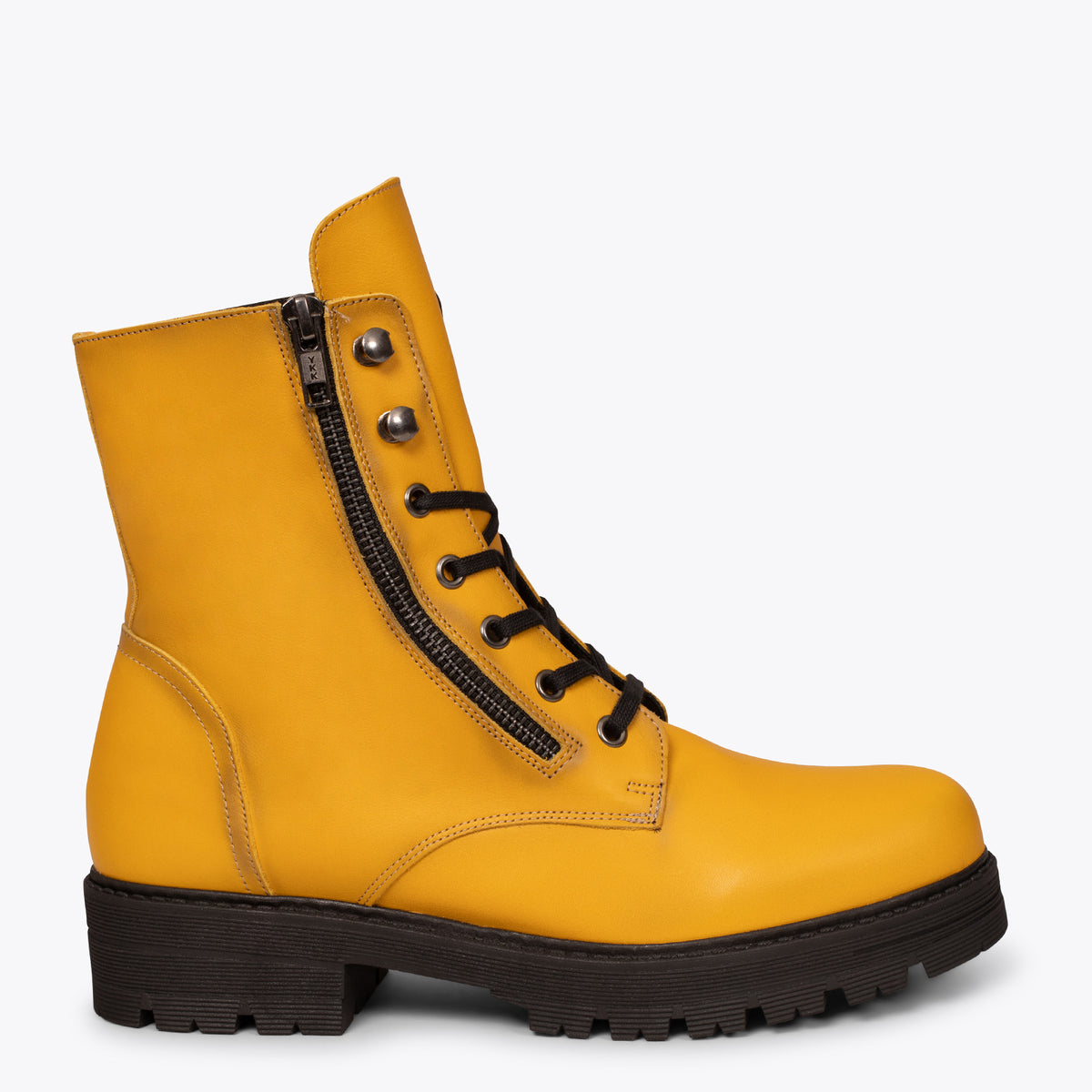MILITAR - Botas militares de mujer AMARILLO