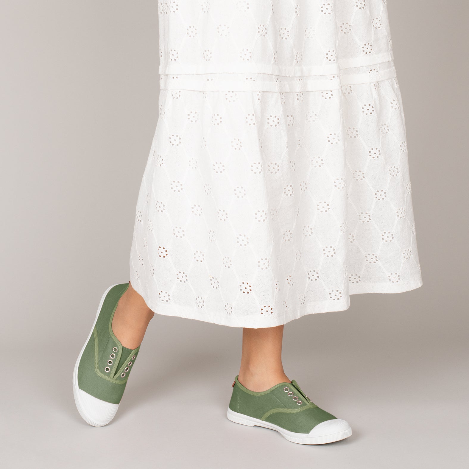 WAY - Zapatillas sin cordones de lona KAKI - miMaO ®