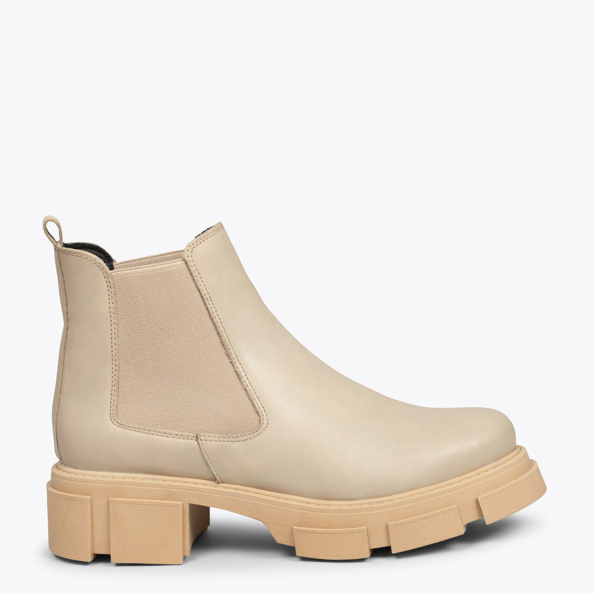 CANDEM - Botines track de piel BEIGE
