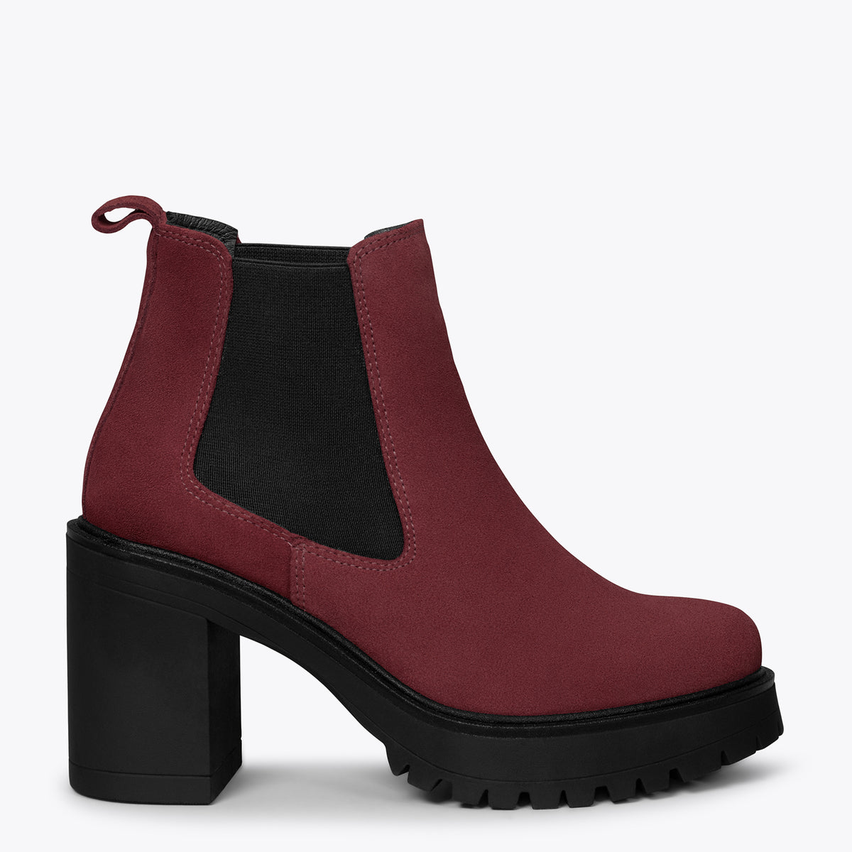 TOKIO - Botines BURDEOS con tacón y plataforma
