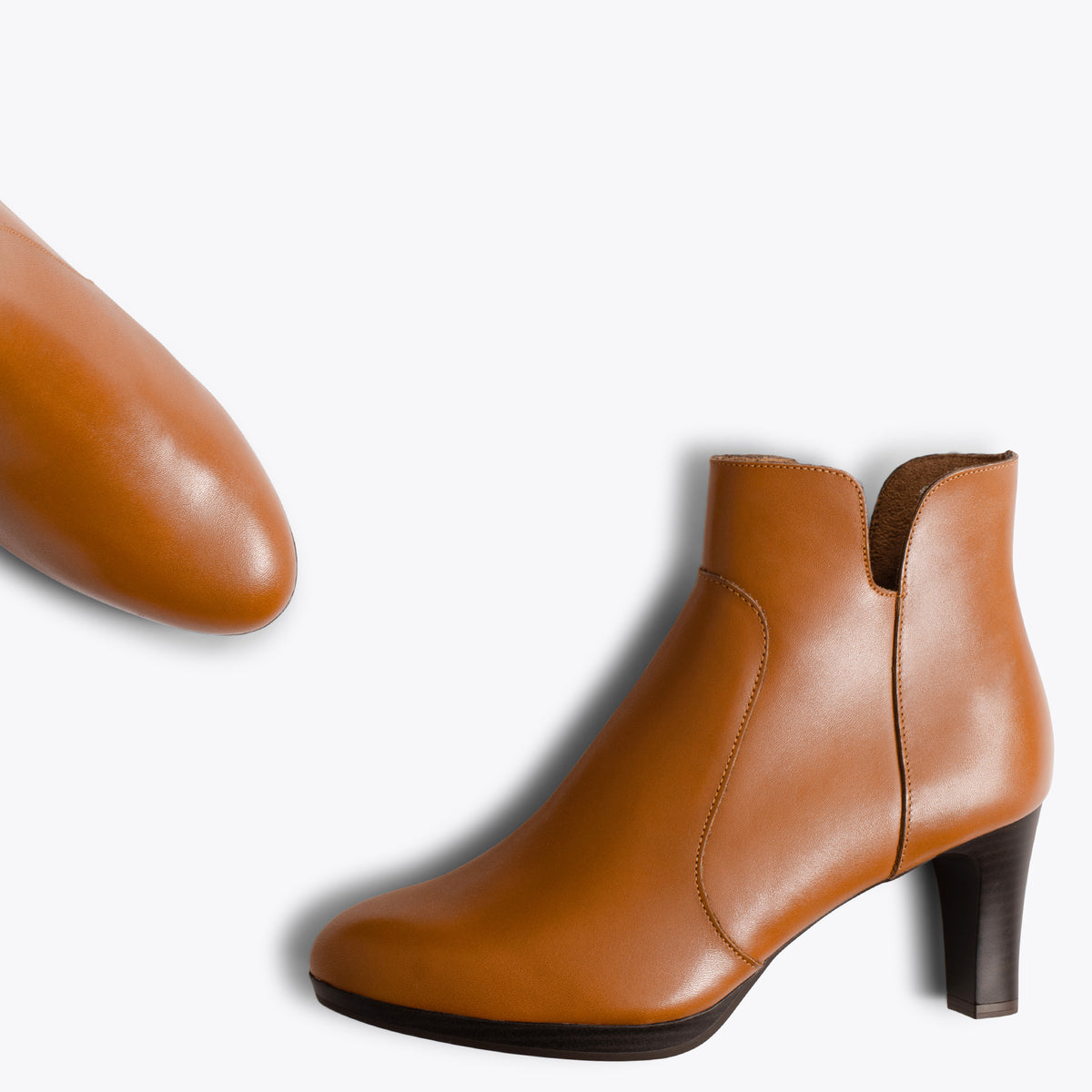 ROMA - Botines de vestir con tacón CAMEL