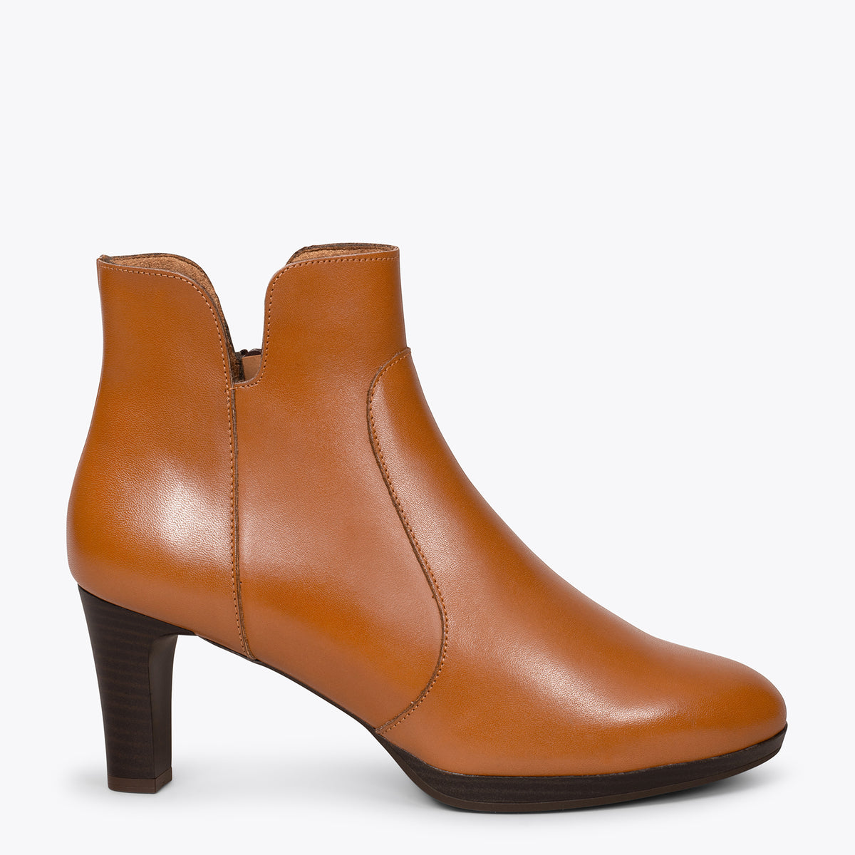 ROMA - Botines de vestir con tacón CAMEL