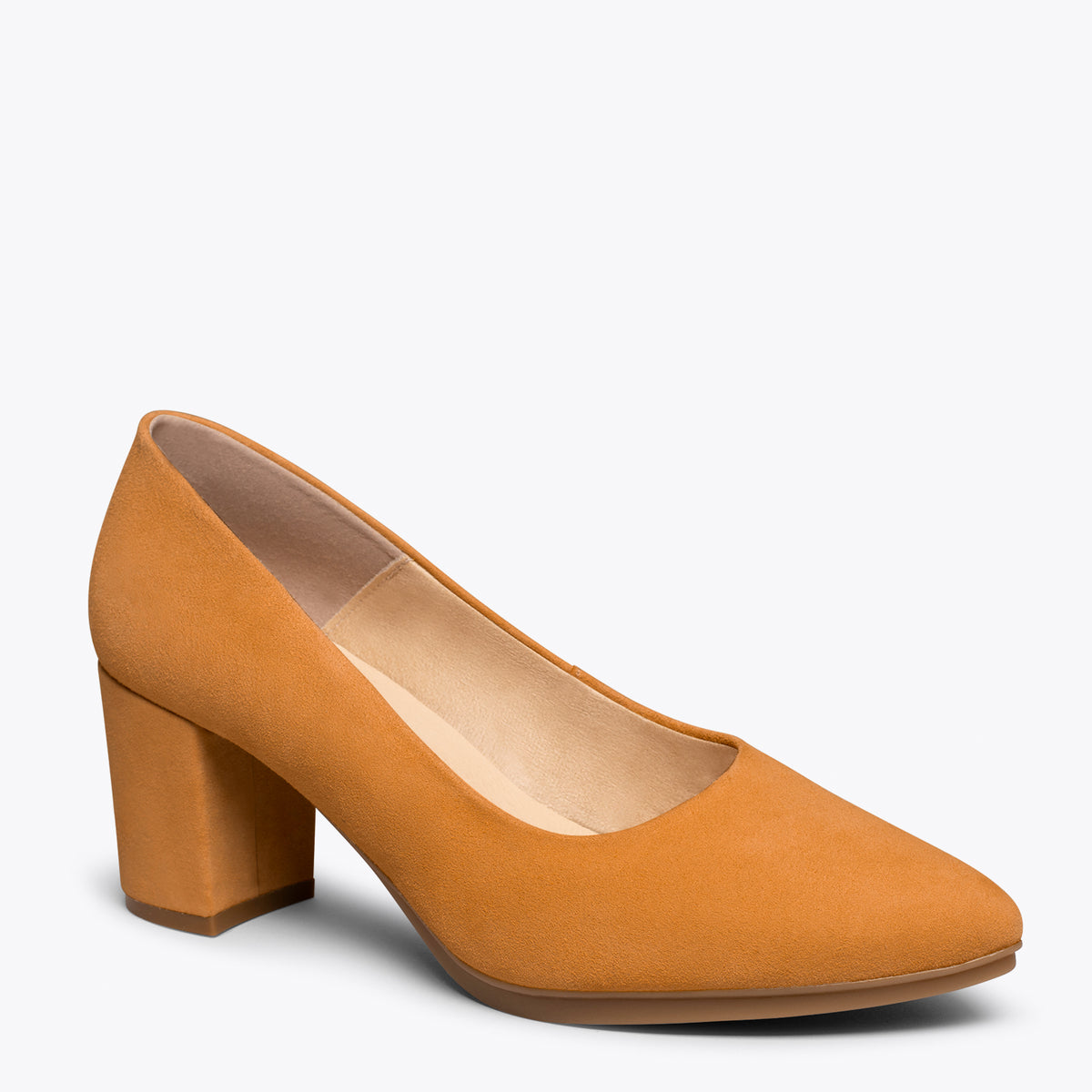URBAN S - Zapatos de tacón medio de ante MARRÓN