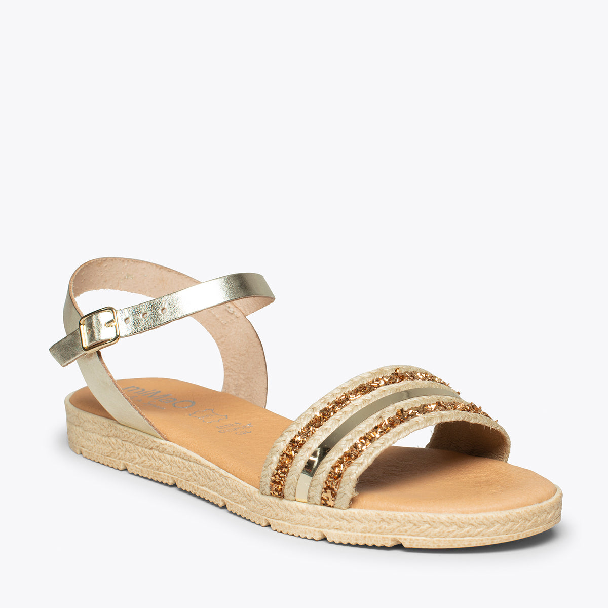 STAR Sandalia DORADA metalizada con pulsera