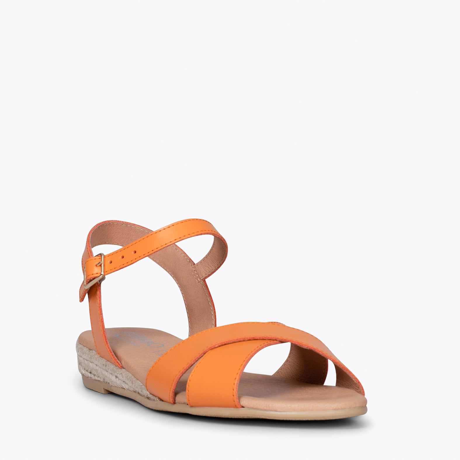 CÍES - Sandalias de esparto de tiras cruzadas NARANJA