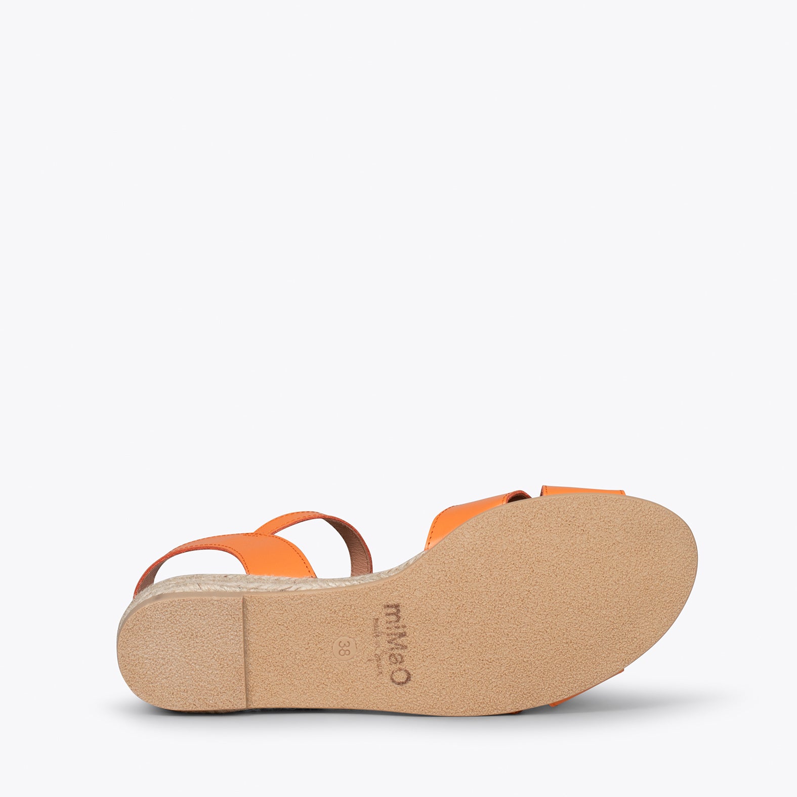 CÍES - Sandalias de esparto de tiras cruzadas NARANJA