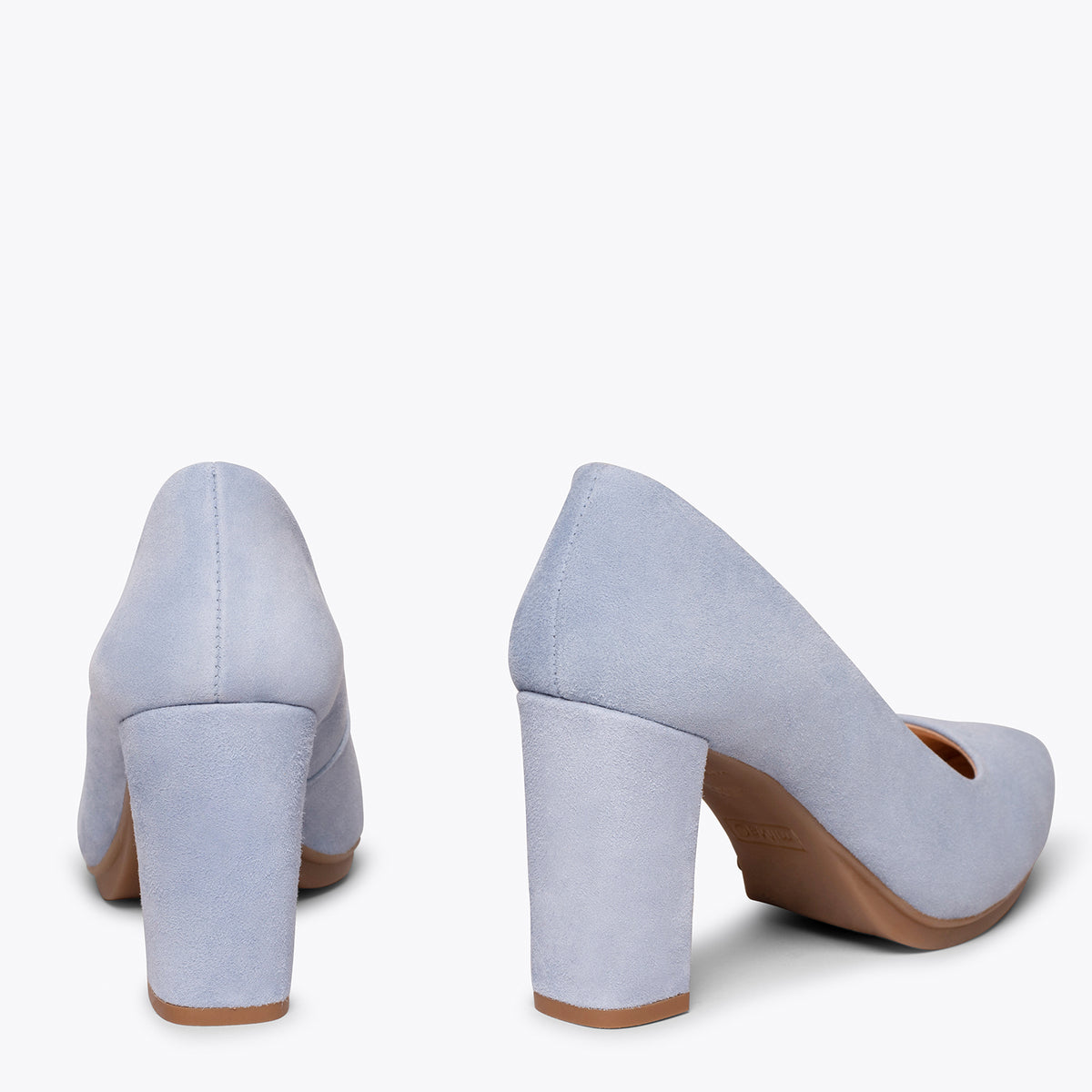 URBAN – Zapatos de tacón alto de ante CELESTE