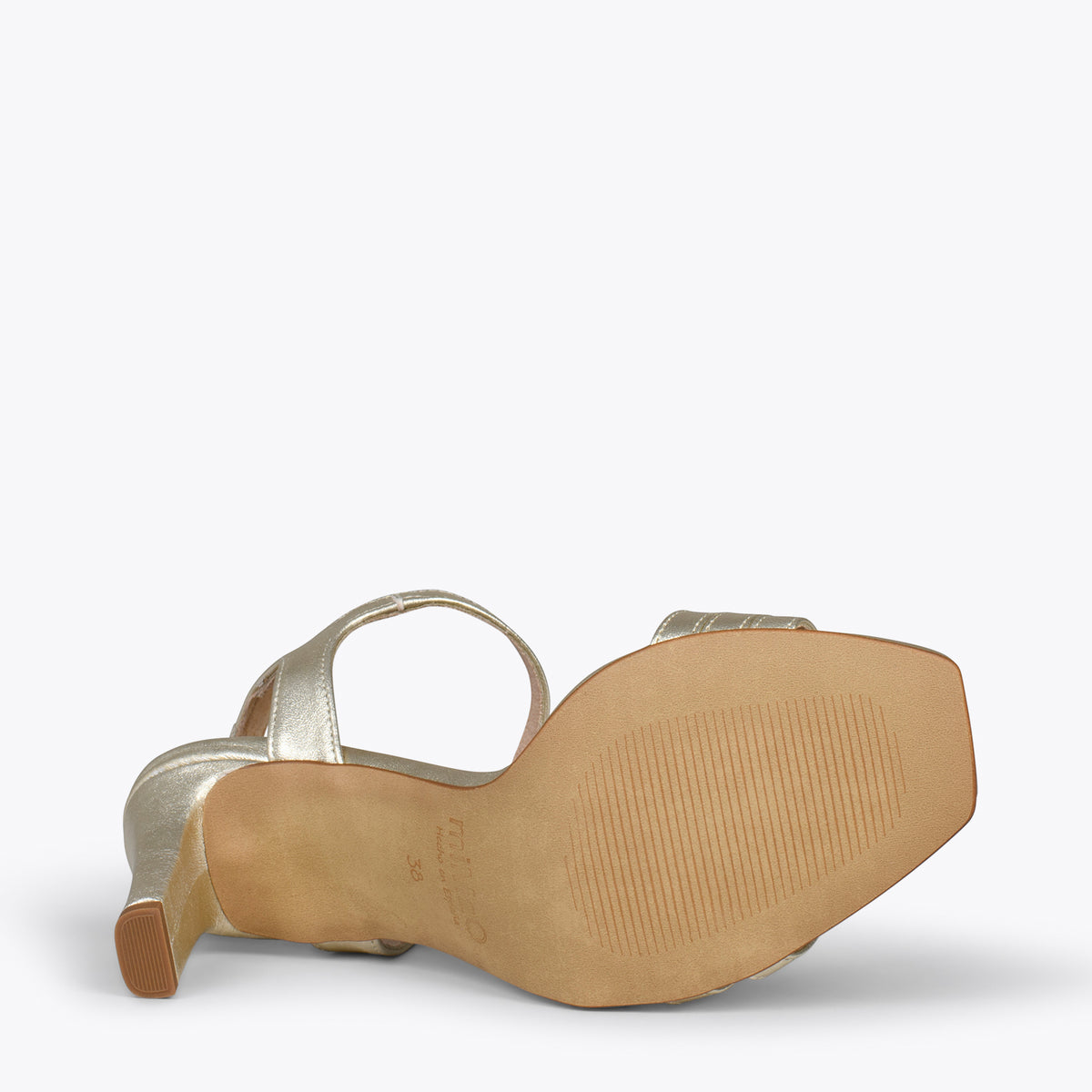 CANNES – Sandalias de fiesta con tacón fino PLATINO