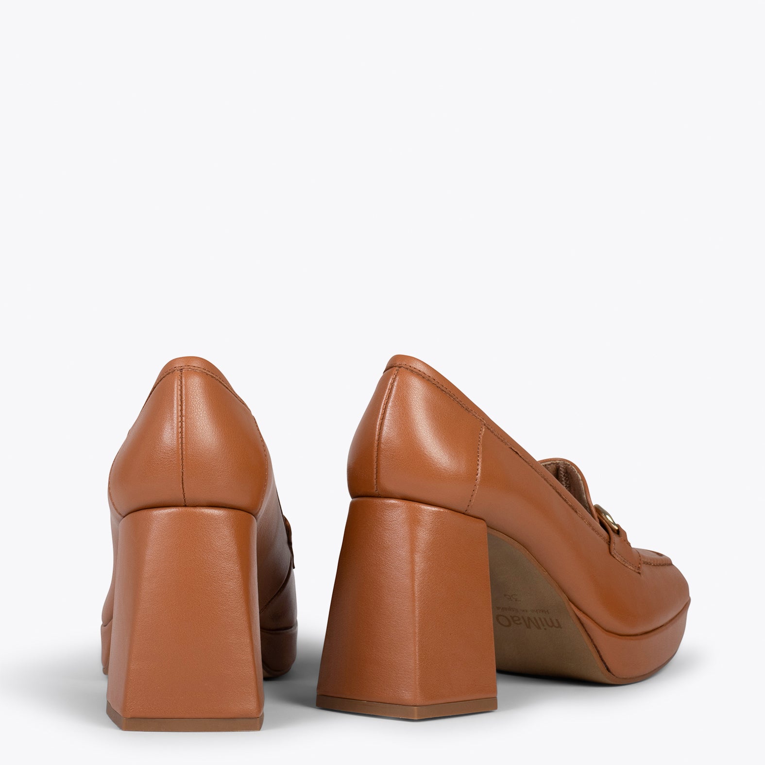 ANNETTE – Mocasines de mujer con tacón y plataforma CAMEL