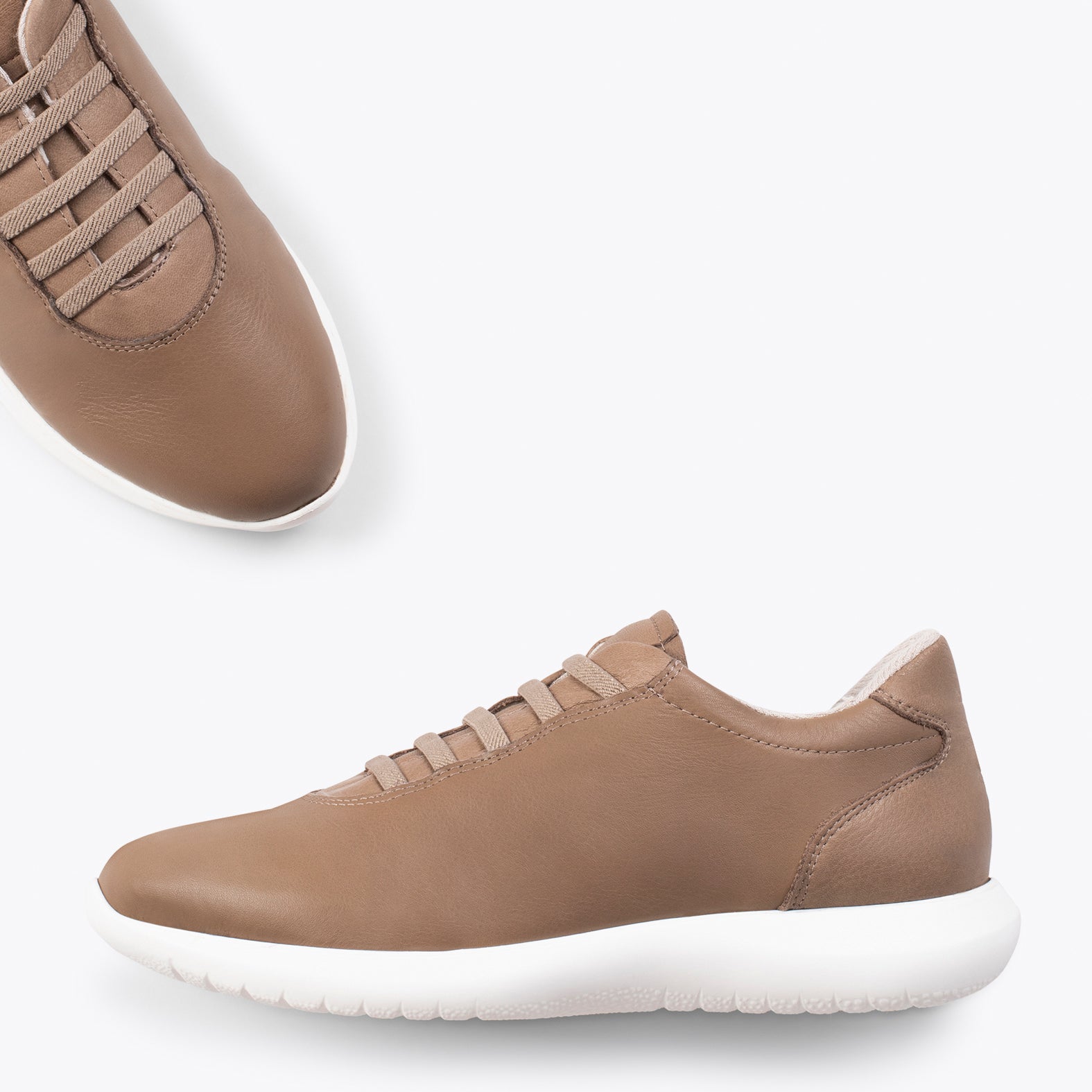 CHICAGO – Zapatillas elásticas sin cordones TAUPE - miMaO ®